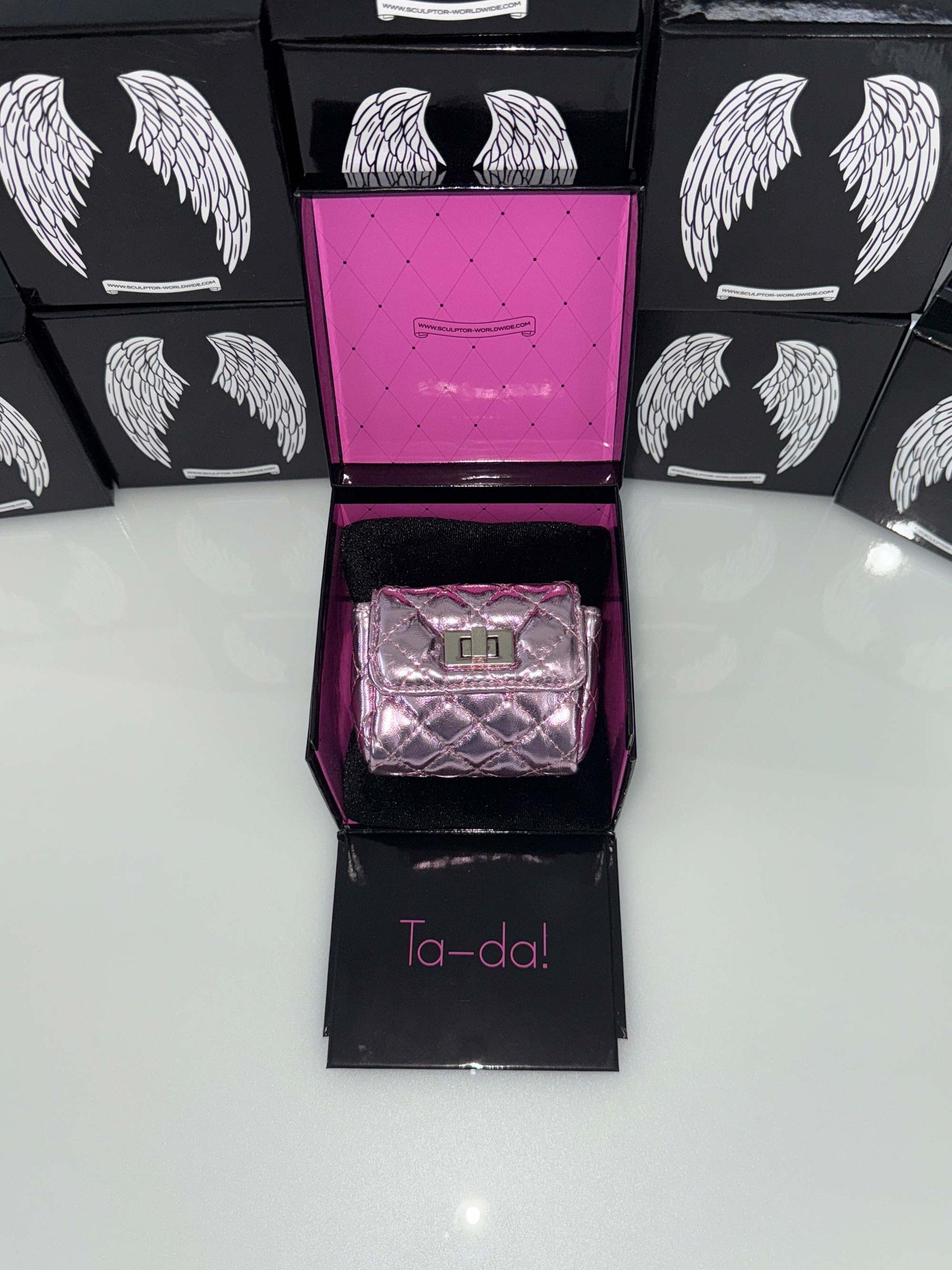 I Coin Purse Metallic Pink