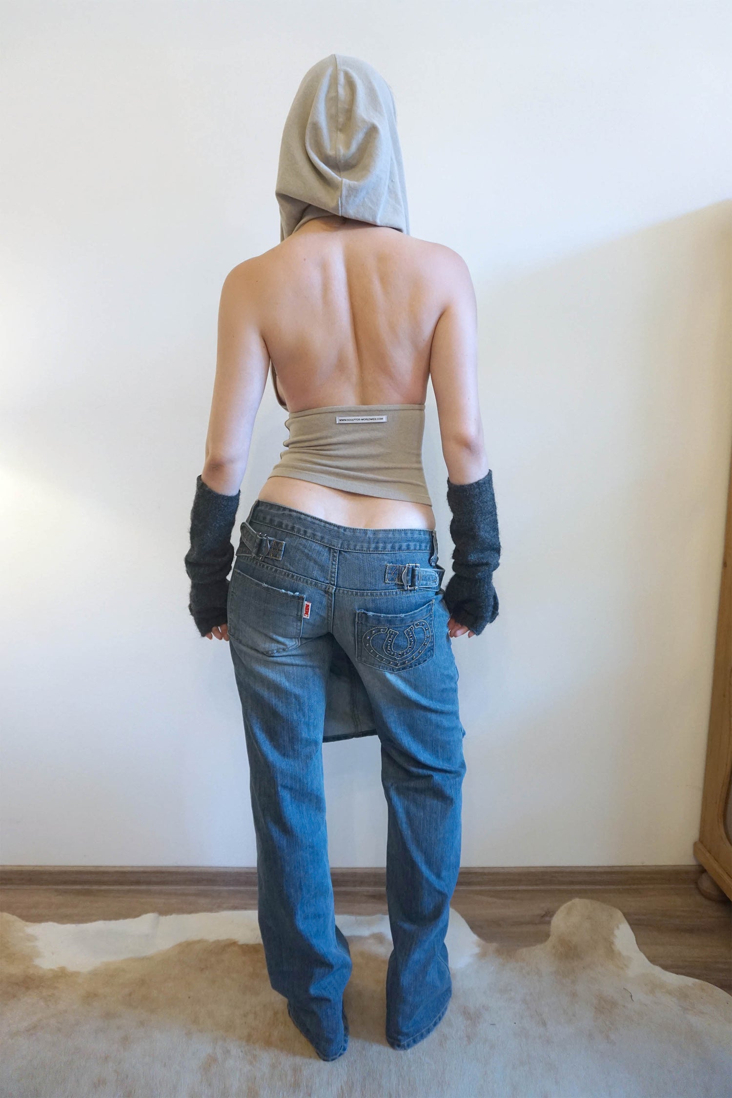 Apron Layered Denim Mid Blue