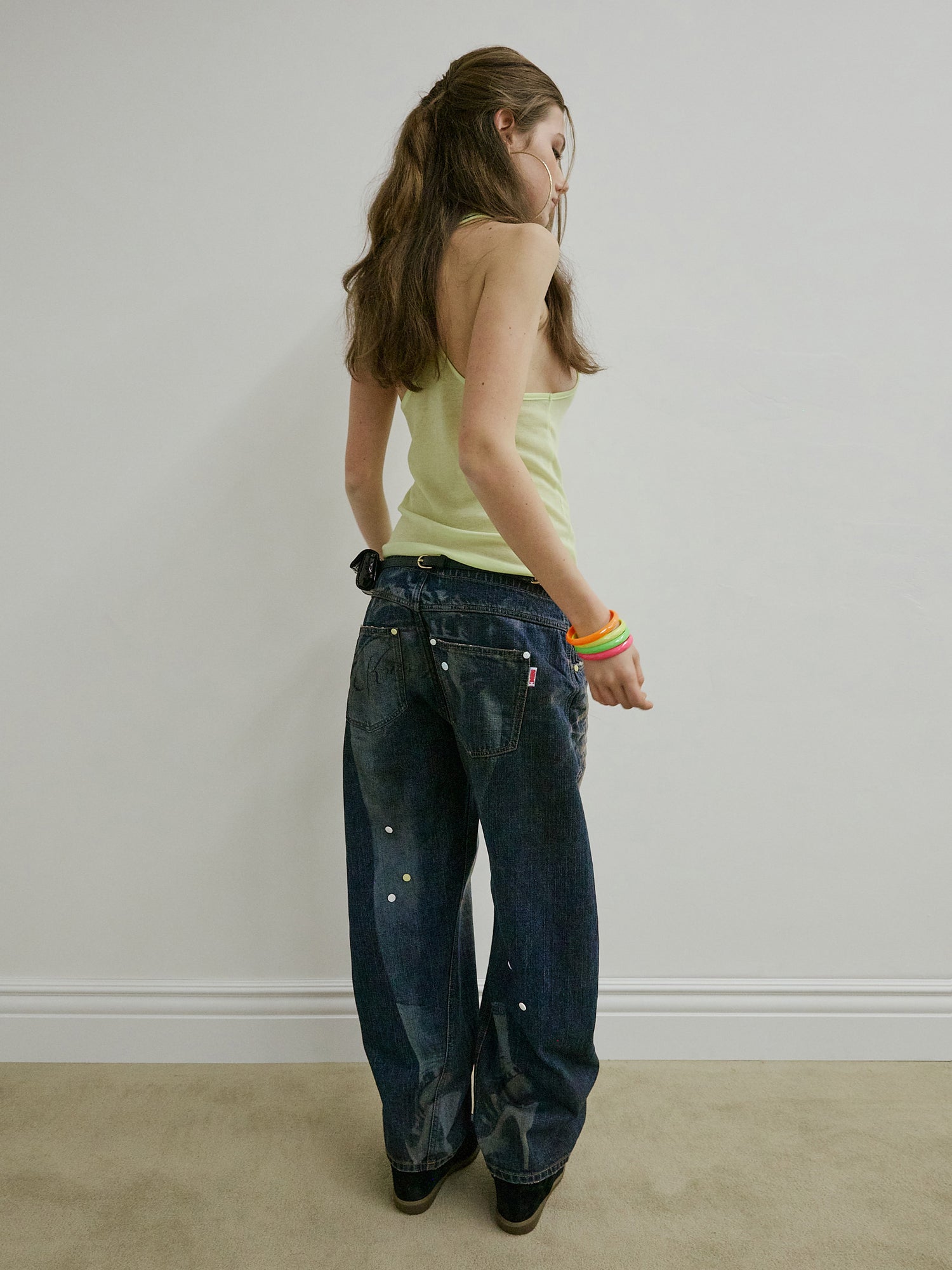 Pill Denim Pants Mid Blue