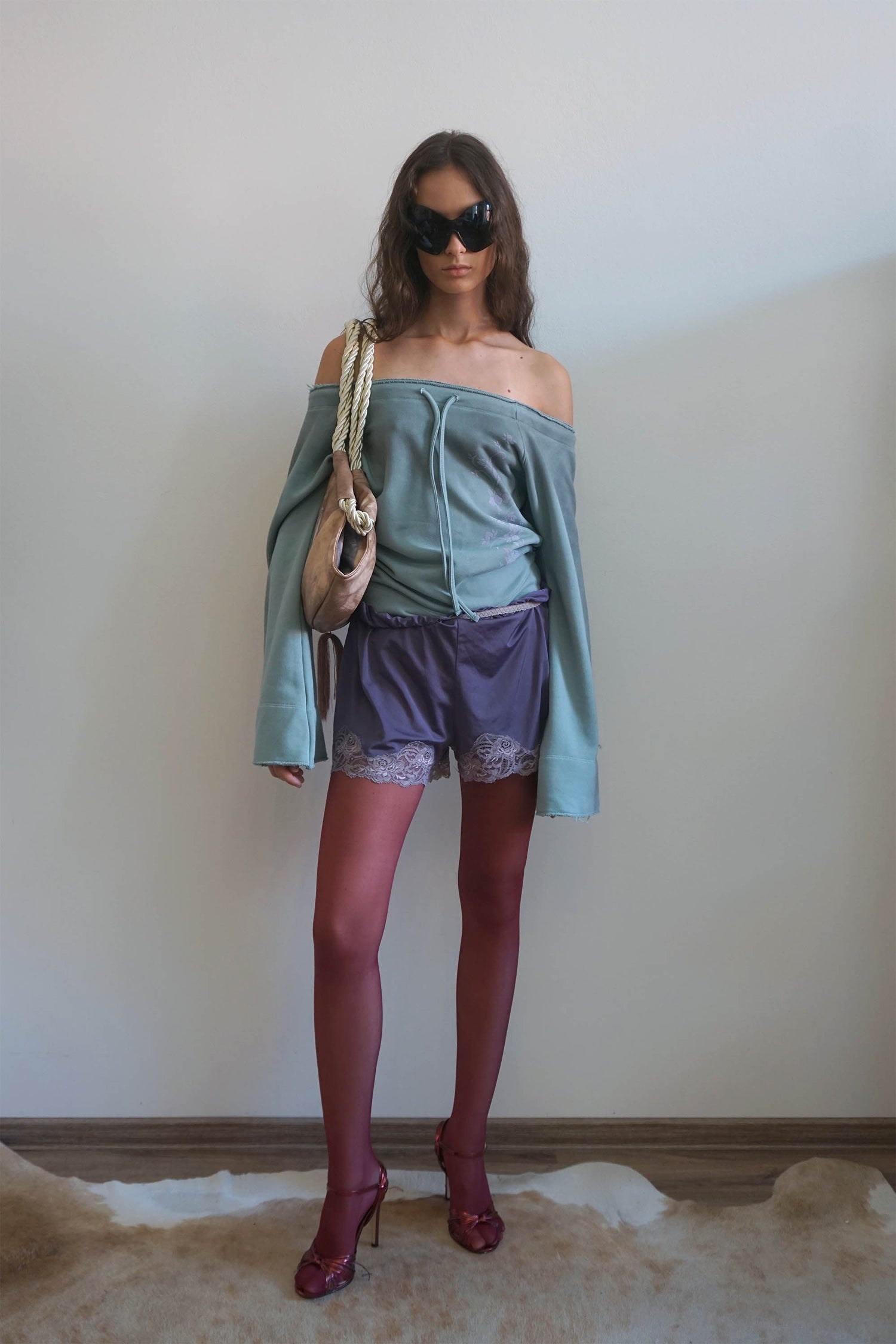Wide Bell Sleeve Sweatshirt Mint