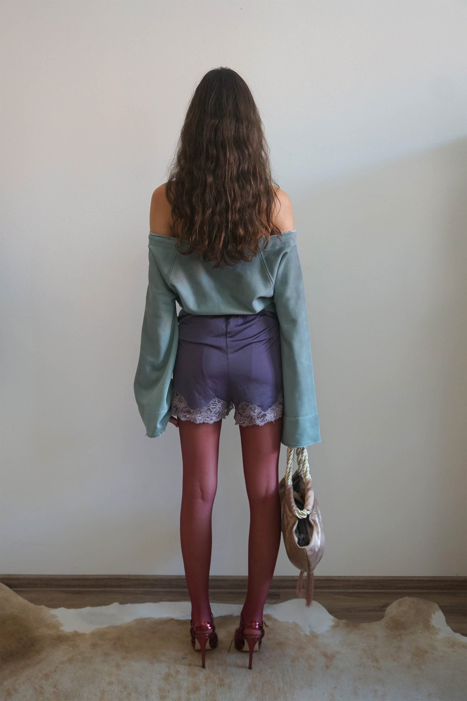 Wide Bell Sleeve Sweatshirt Mint