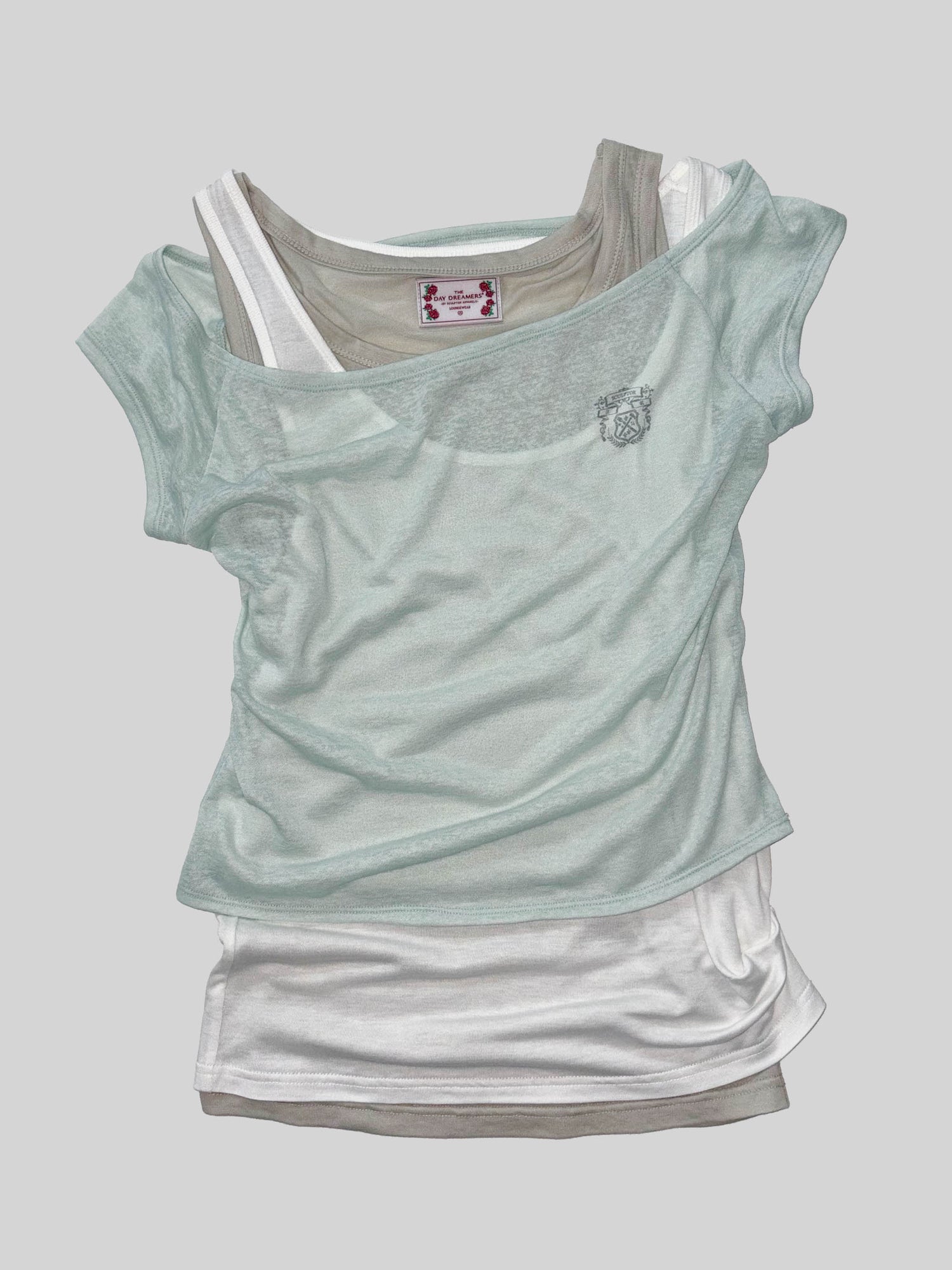 Lazy Sleeveless Layered Tee Mint