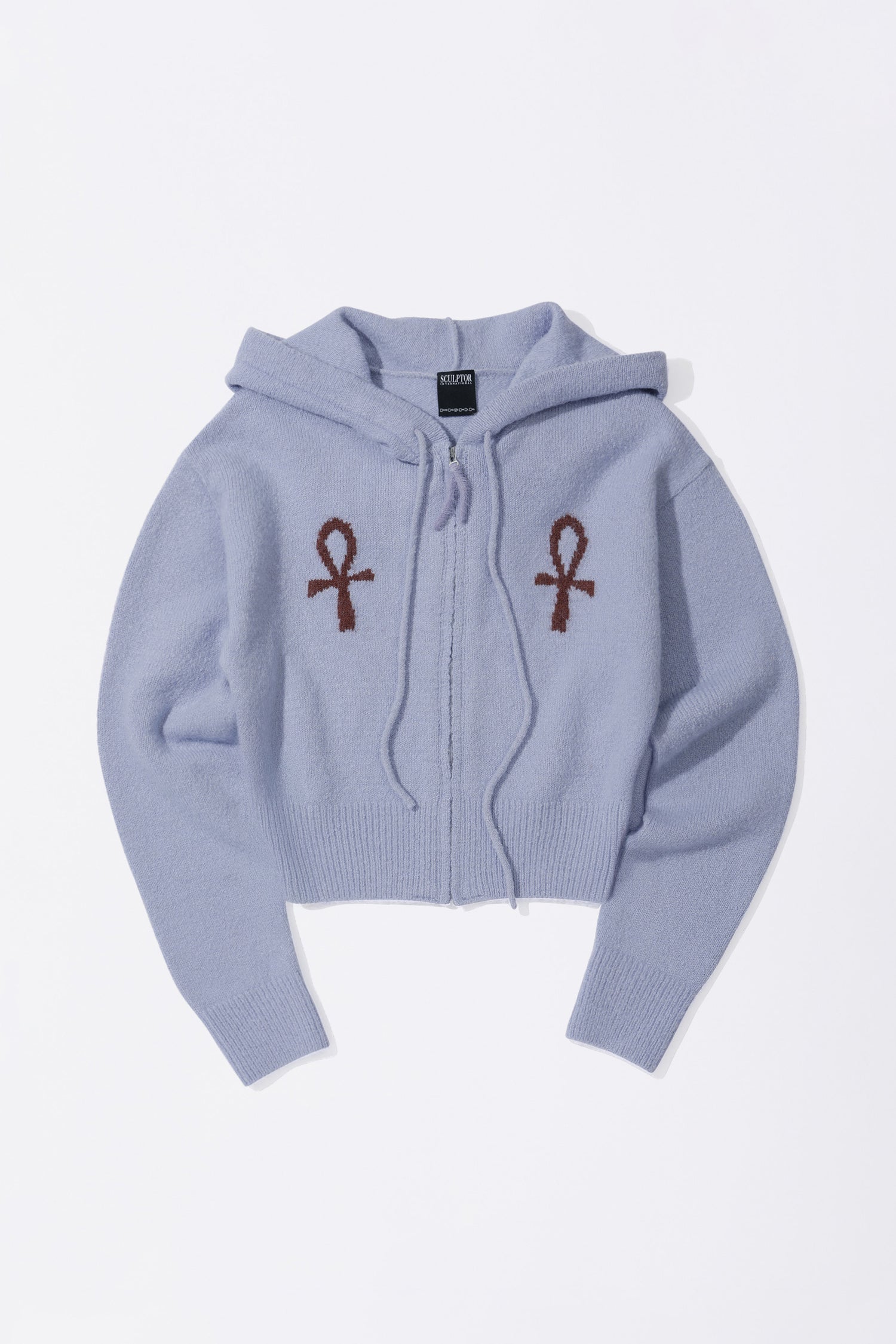 Ankh Boucle Knit Cardigan Misty Blue