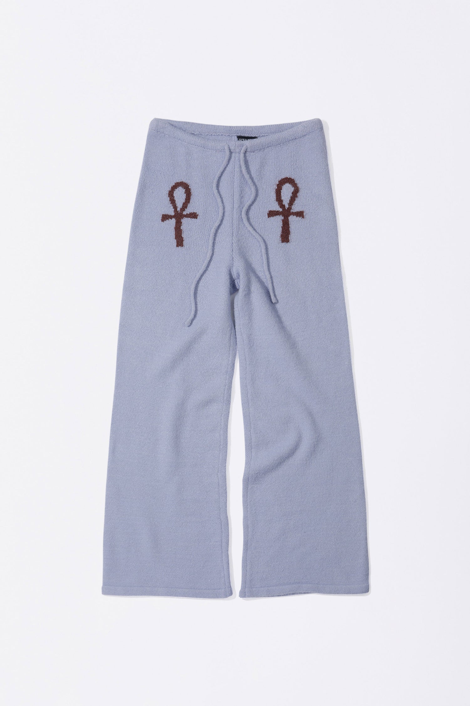 Ankh Boucle Knit Pants Misty Blue
