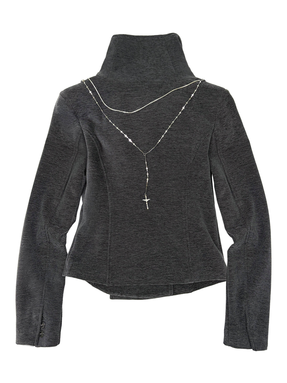 Mockneck Corduroy Jacket Charcoal