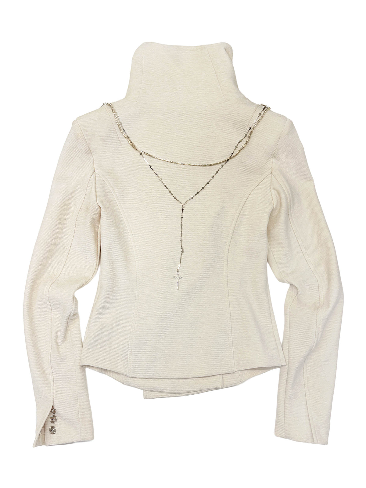 Mockneck Corduroy Jacket White