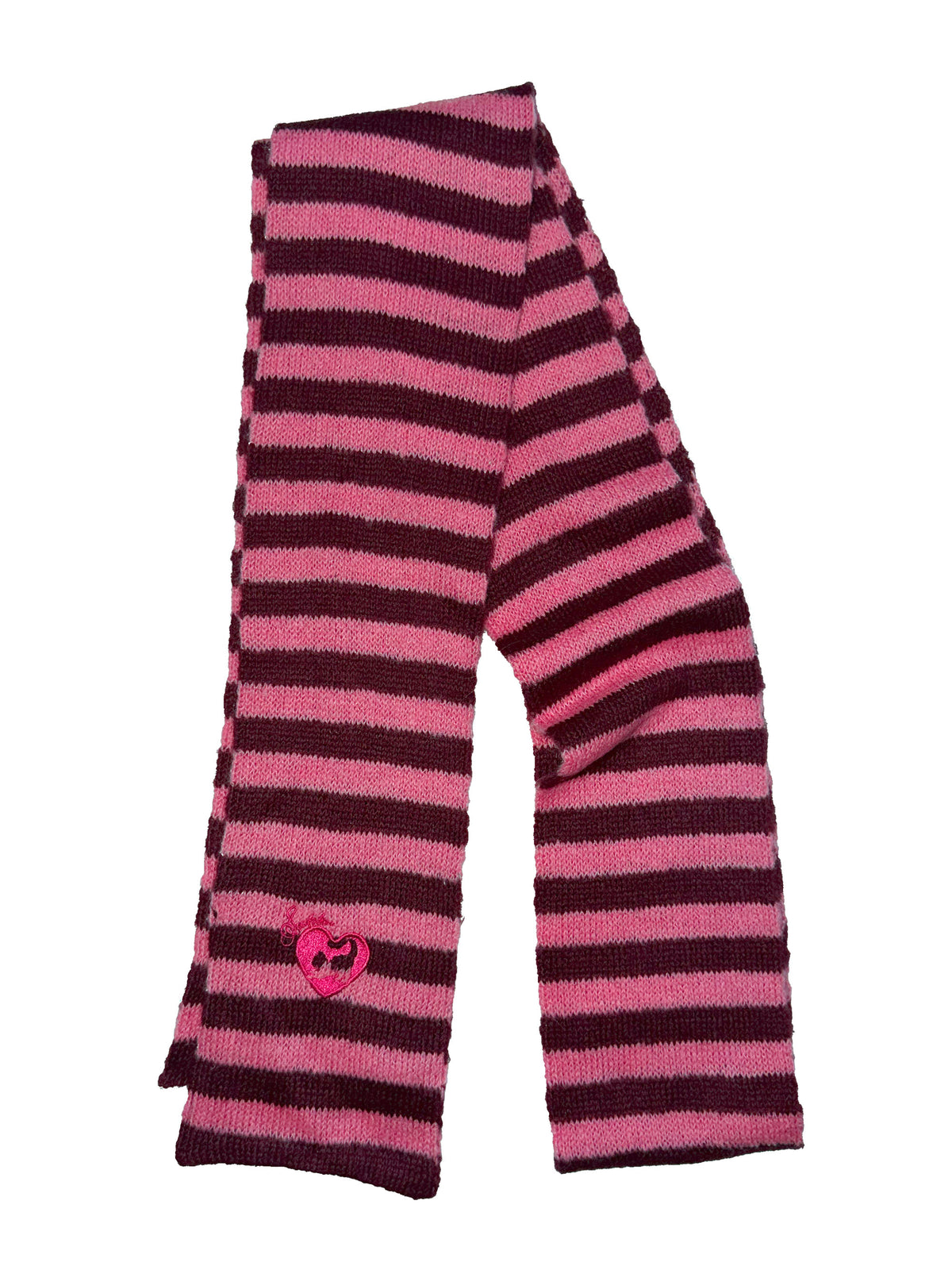 Mohair Blend Stripe Scarf Pink/Red