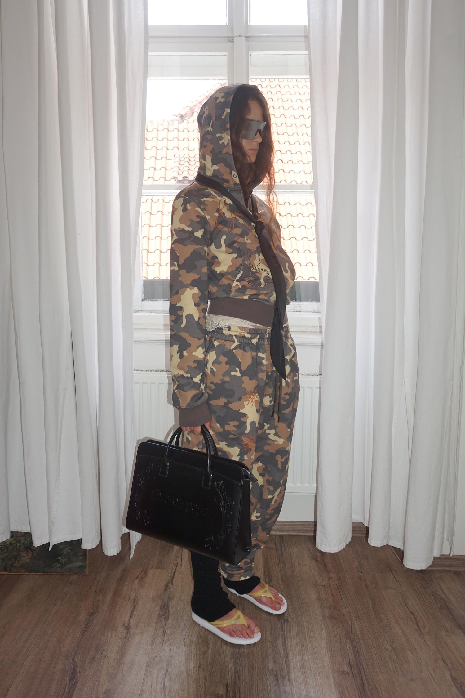 Karma Hooded Zip-Up Mustard Camo