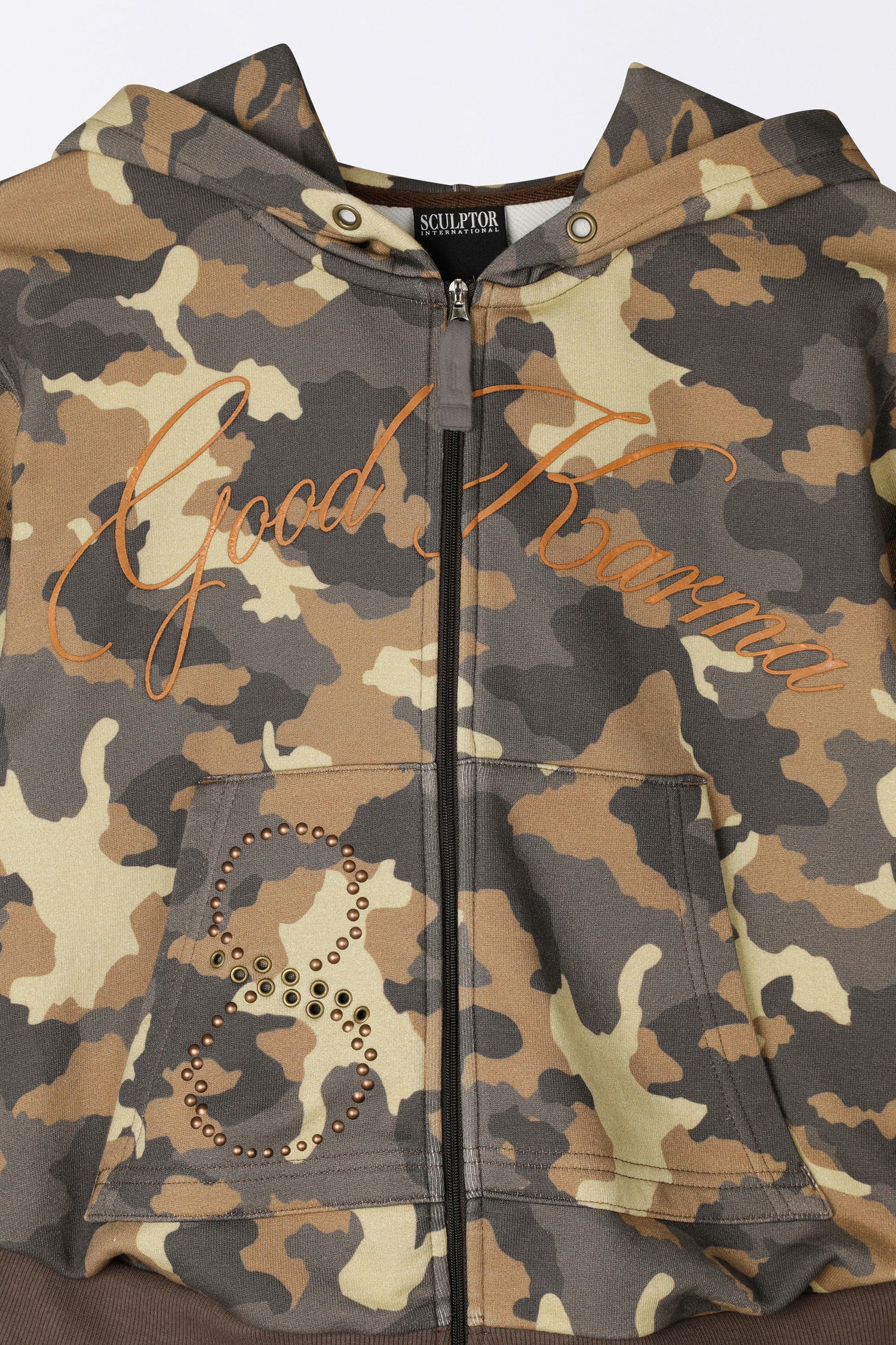Karma Hooded Zip-Up Mustard Camo