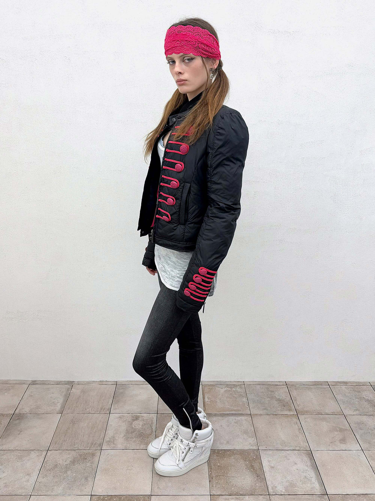 Napoleon Puffer Jacket Black/Pink