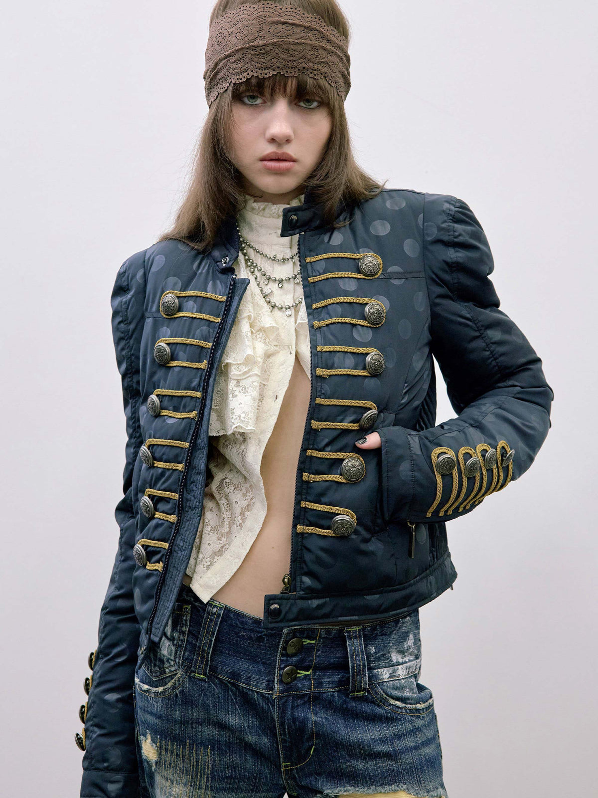 Napoleon Puffer Jacket Navy Dot