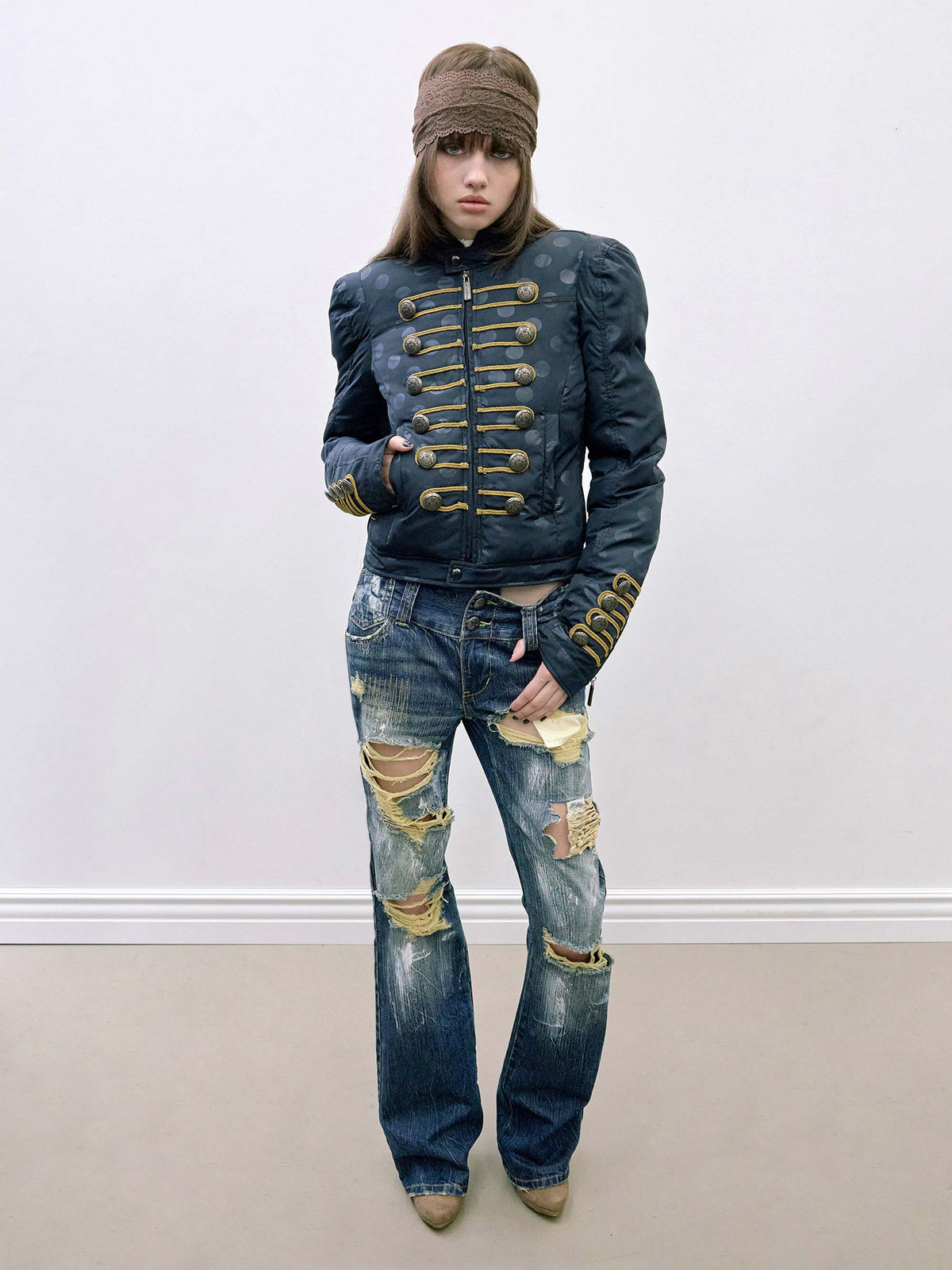 Napoleon Puffer Jacket Navy Dot