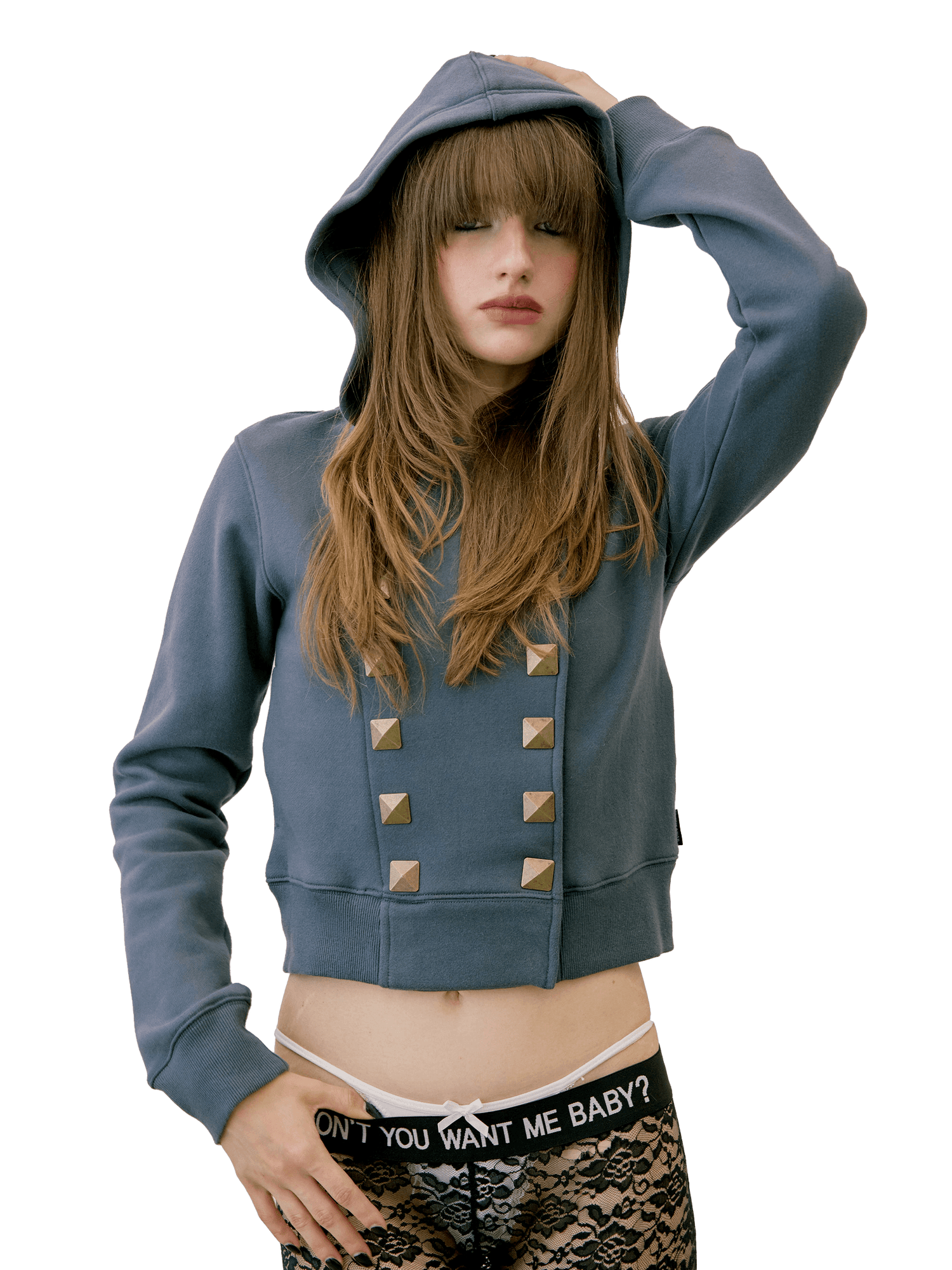 Napoleon Stud Hoodie Charcoal