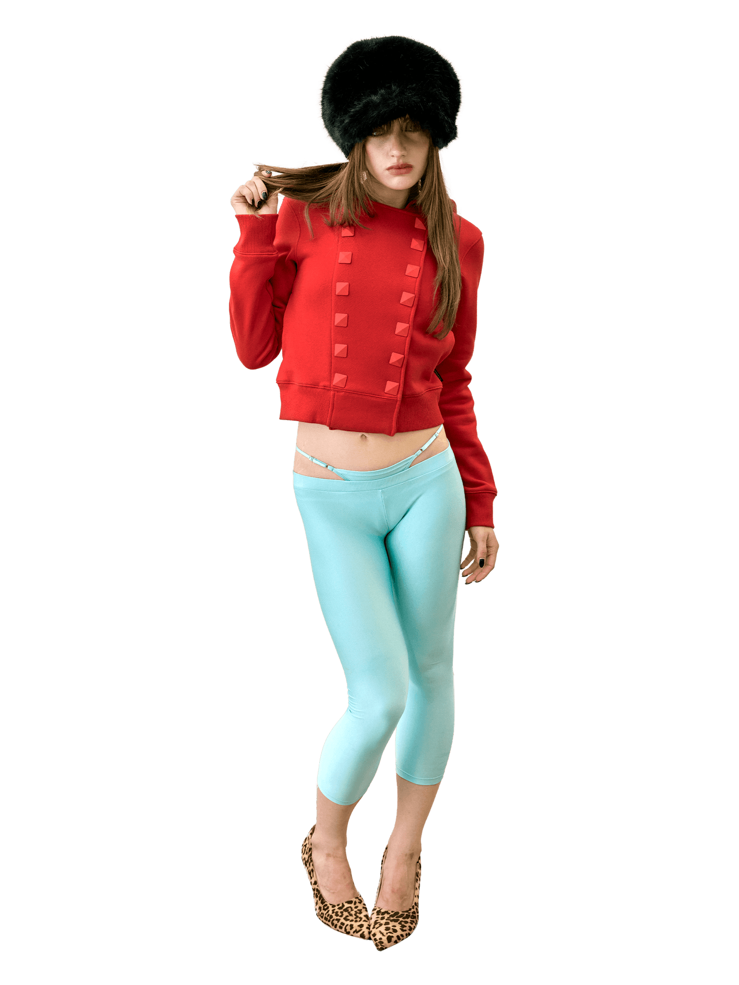 Napoleon Stud Hoodie Red