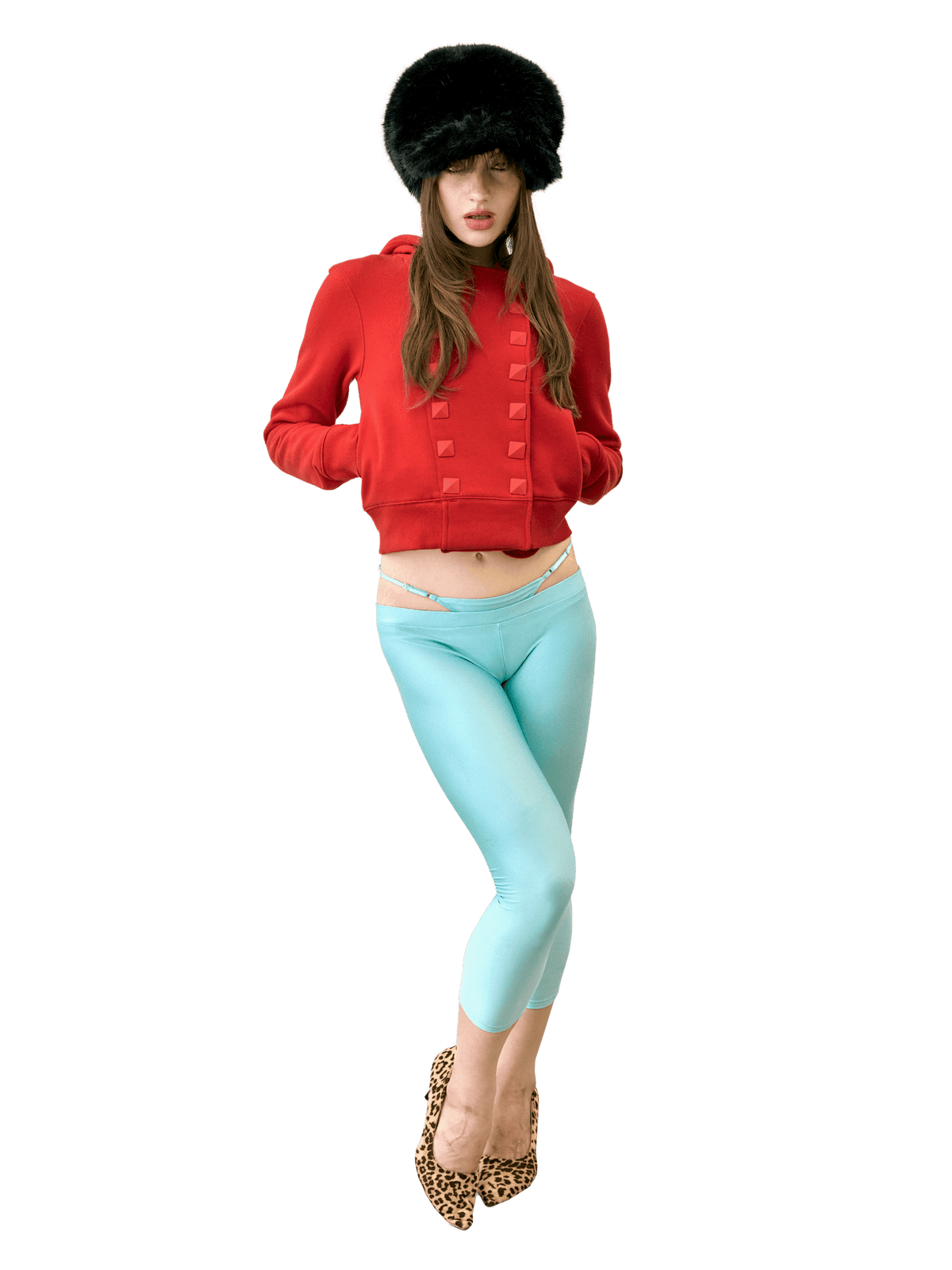 Napoleon Stud Hoodie Red