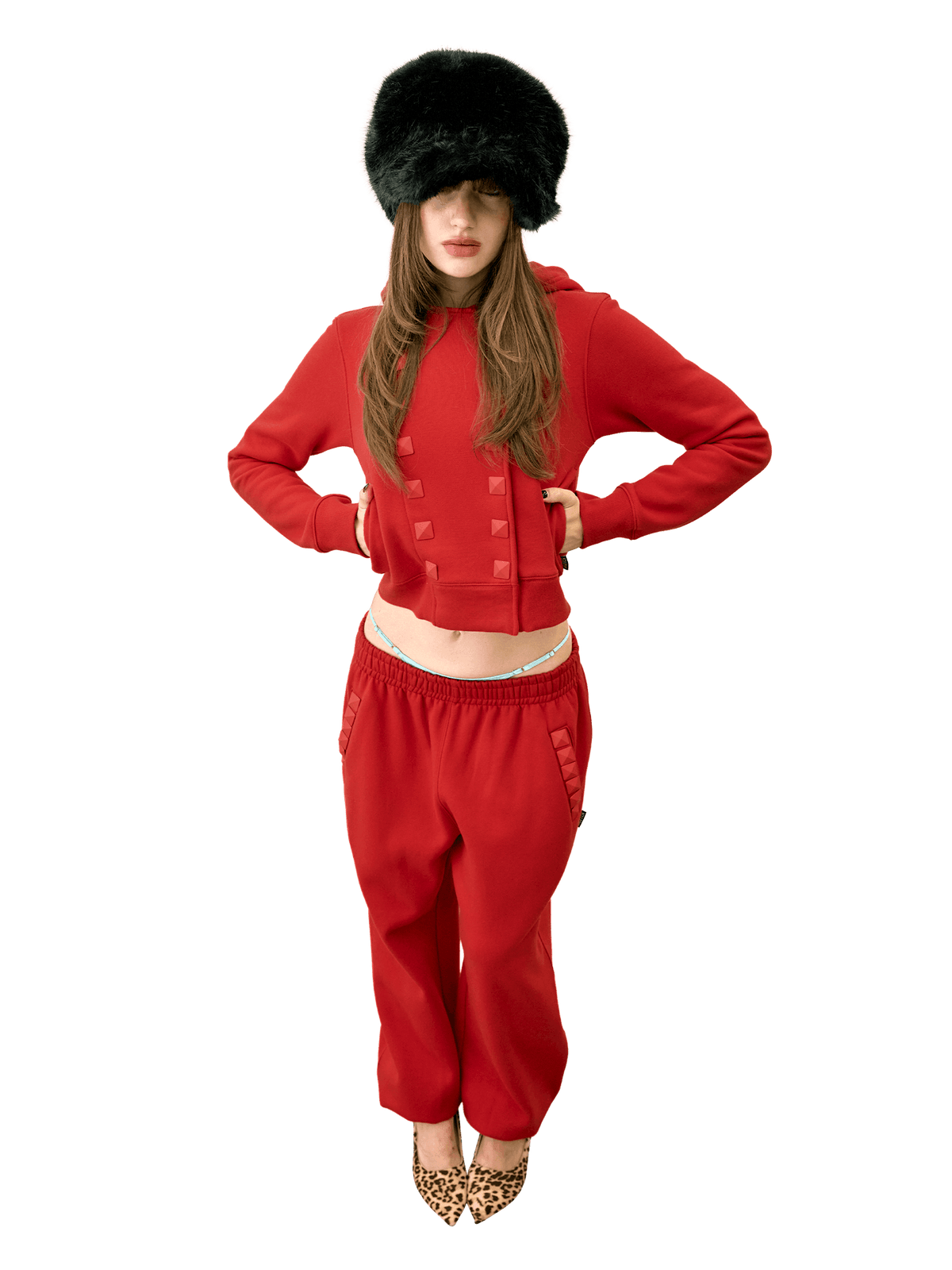 Napoleon Stud Sweatpants Red