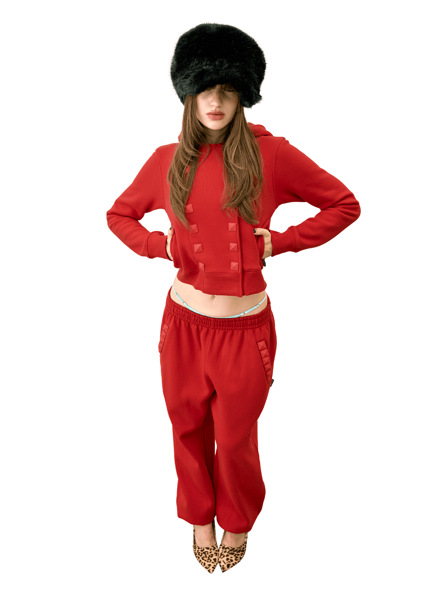 Napoleon Stud Sweatpants Red