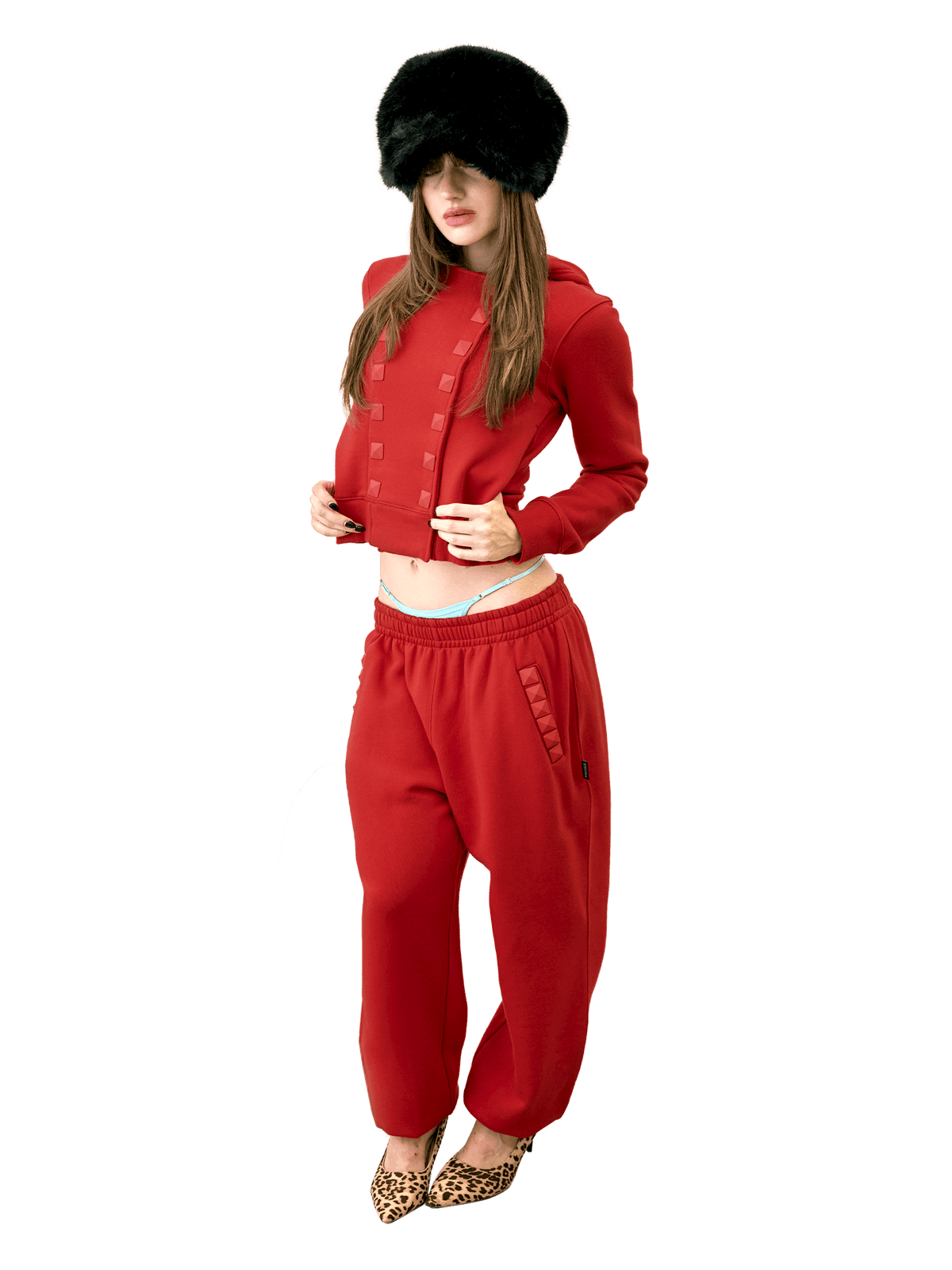 Napoleon Stud Sweatpants Red