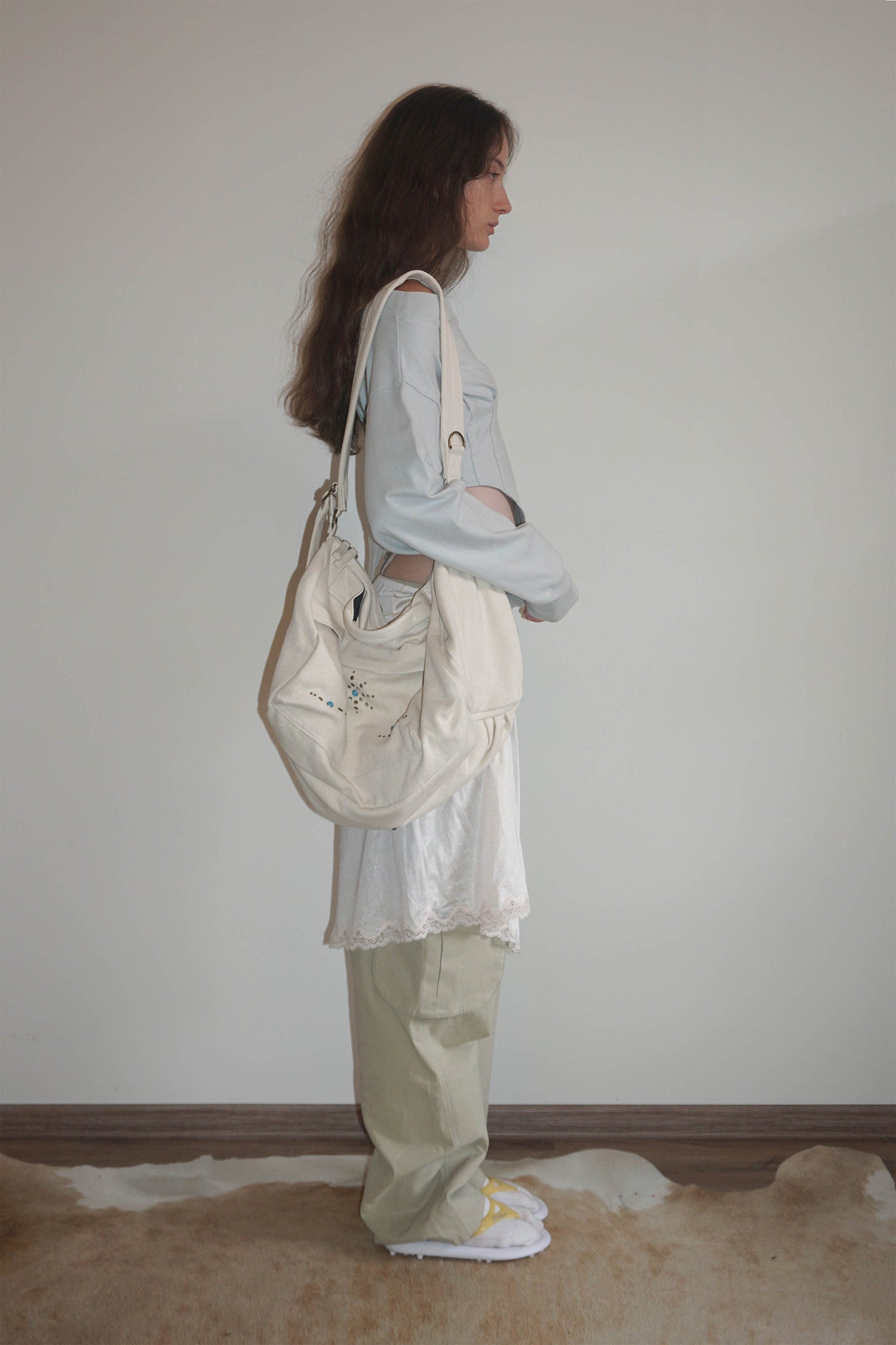 Three-Way Stud Twill Bag Natural