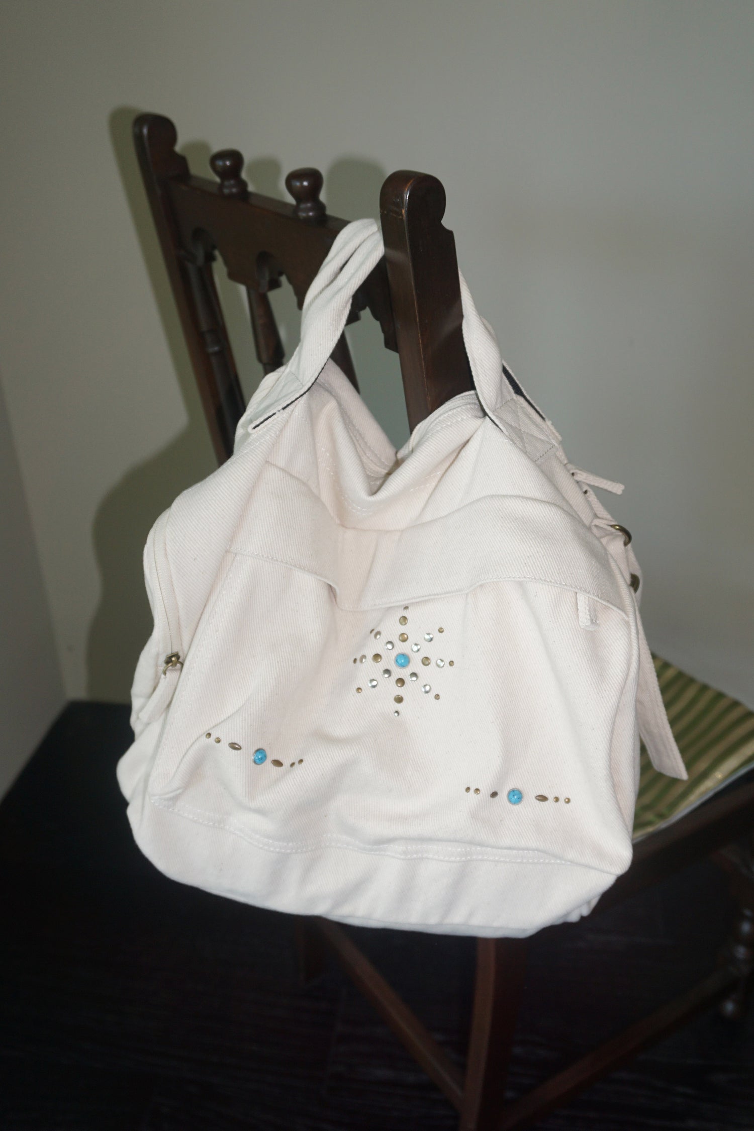 Three-Way Stud Twill Bag Natural