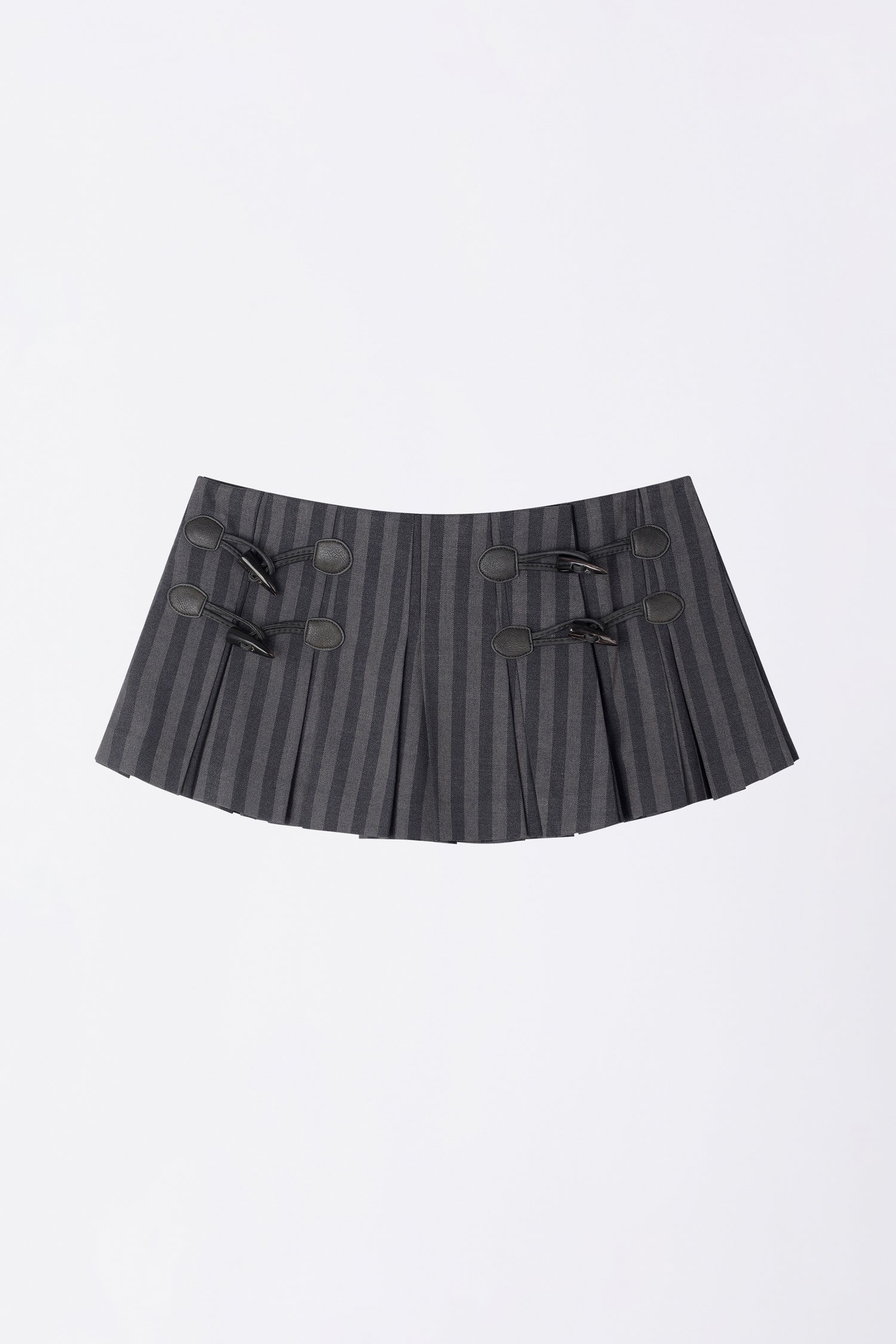 Micro Stripe Wrap Skirt Navy