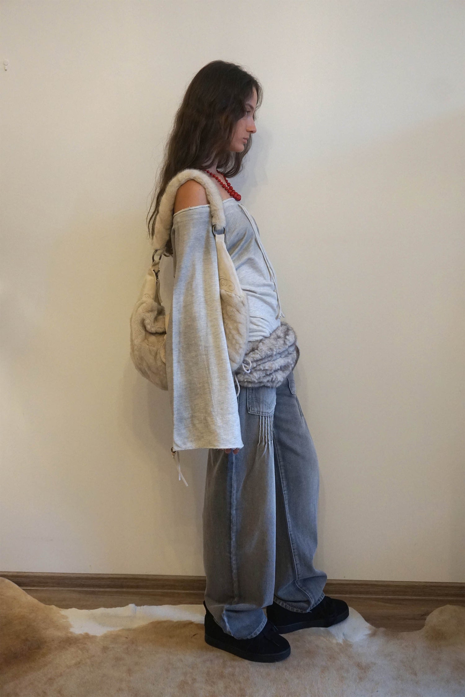 Wide Bell Sleeve Sweatshirt Oatmeal