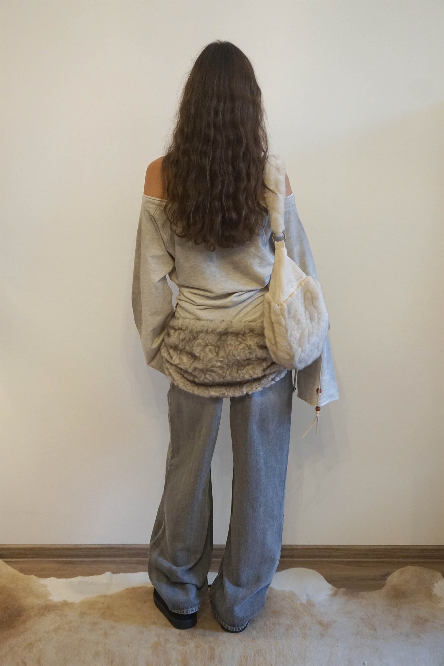 Wide Bell Sleeve Sweatshirt Oatmeal
