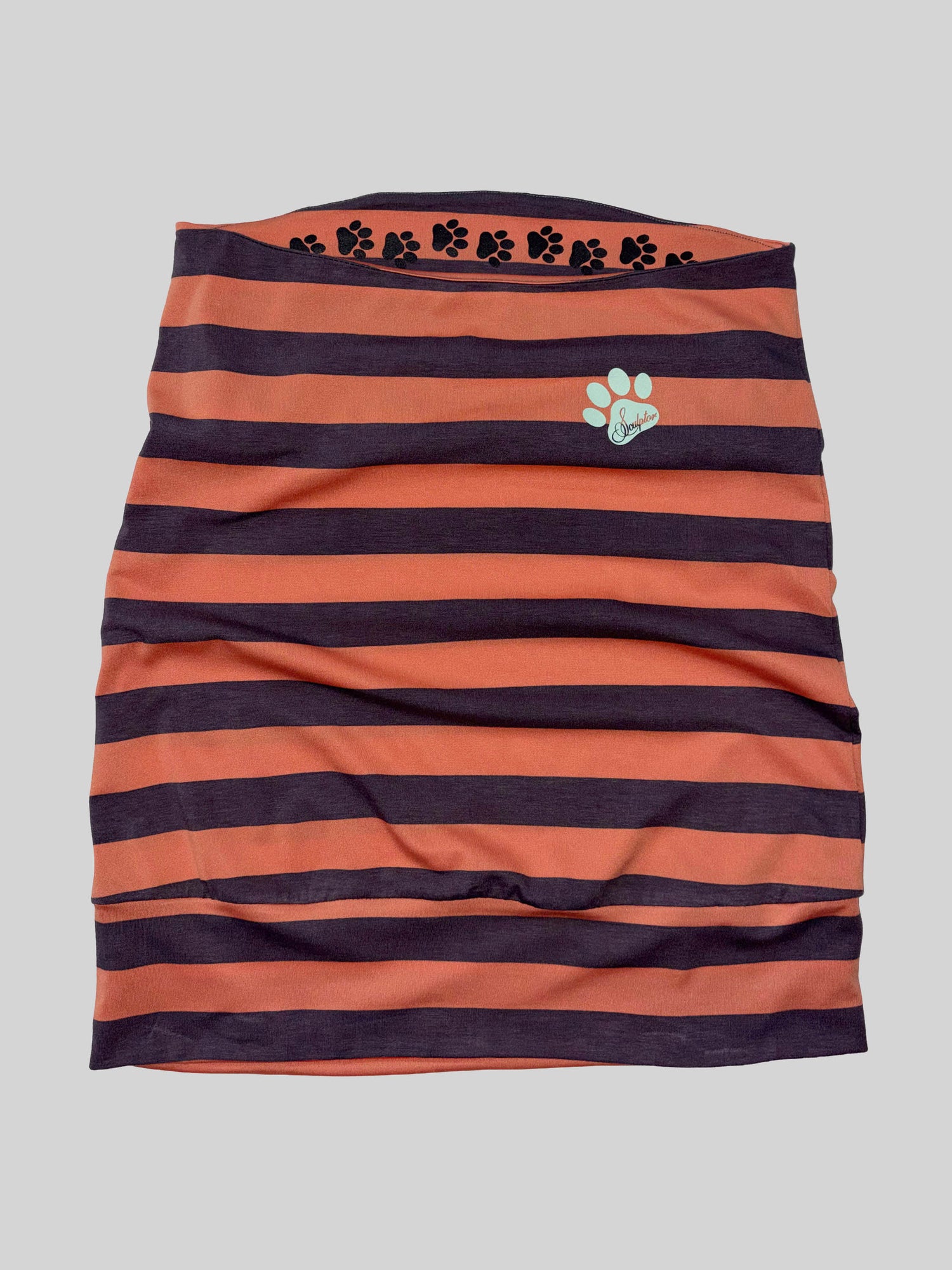 Sweet Kitty Stripe Tube Top Orange