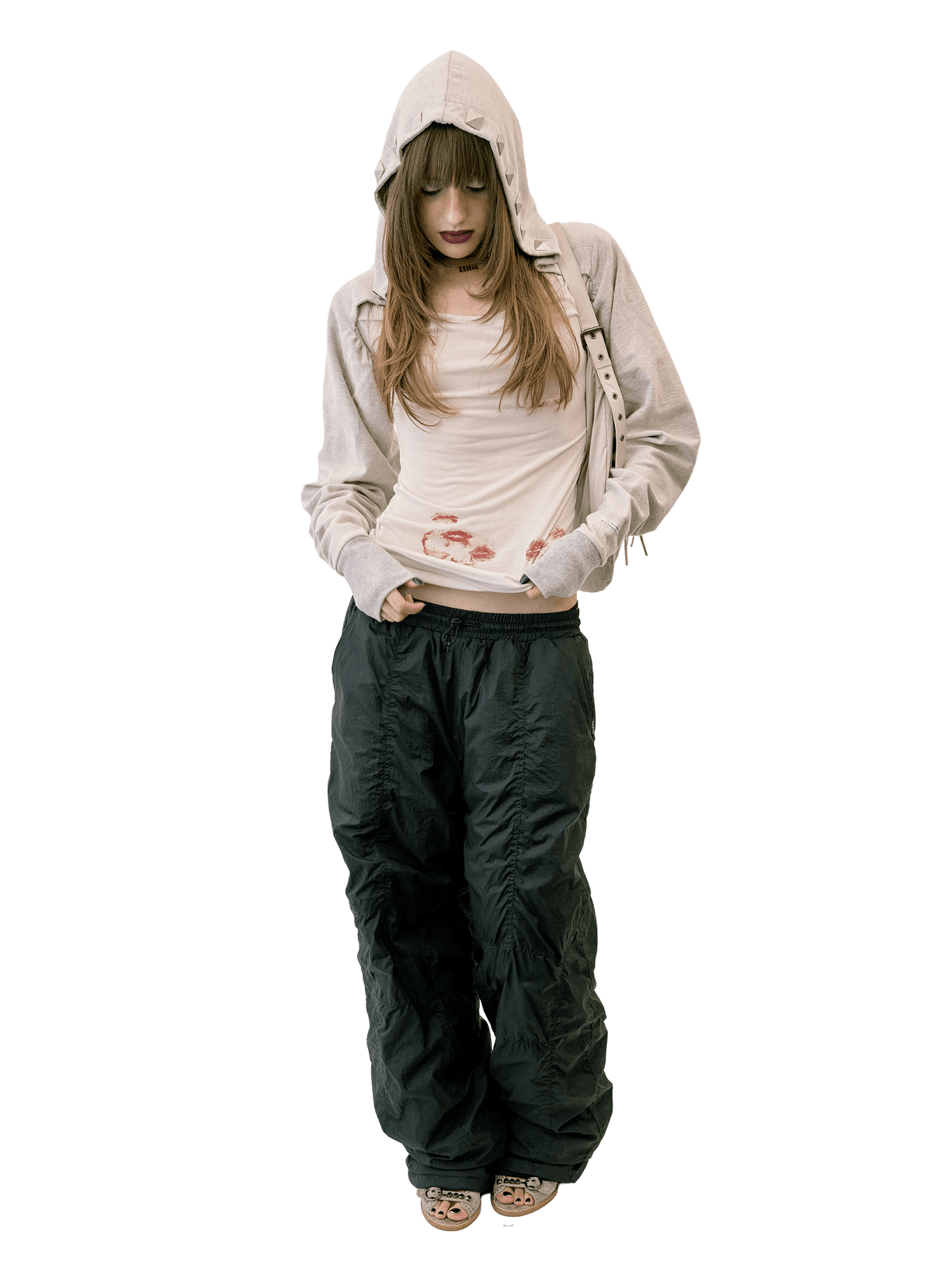 Padded Wide Pants Black
