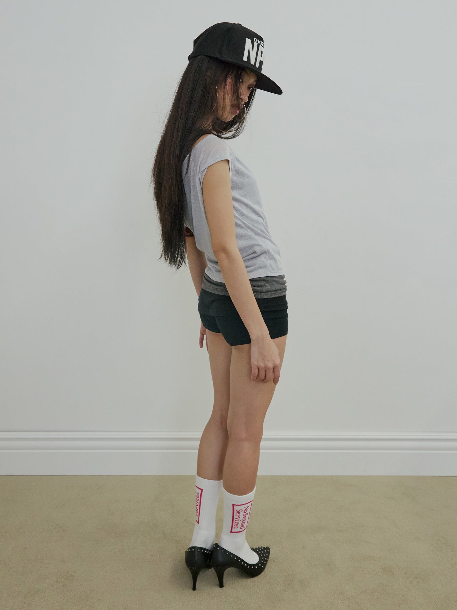 Lazy Sleeveless Layered Tee Pale Gray