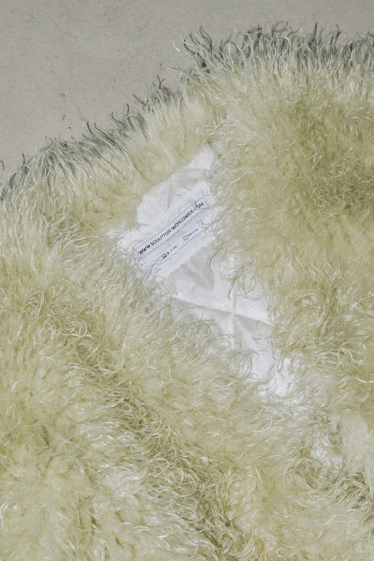 Faux Fur Middle Jacket Pale Green