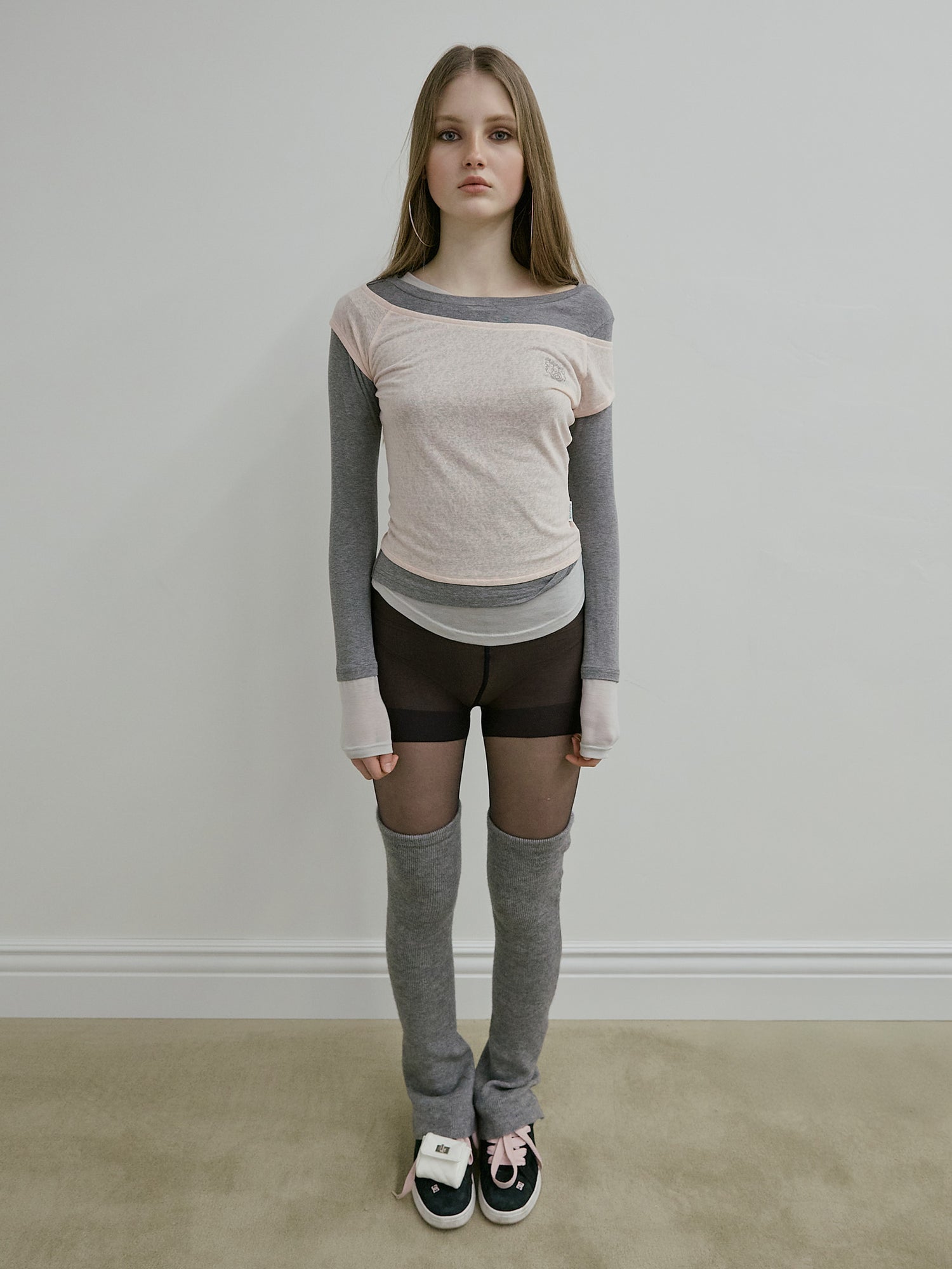 Lazy Layered Tee Pale Pink