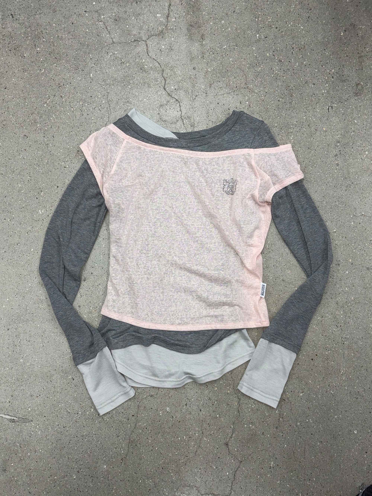 Lazy Layered Tee Pale Pink
