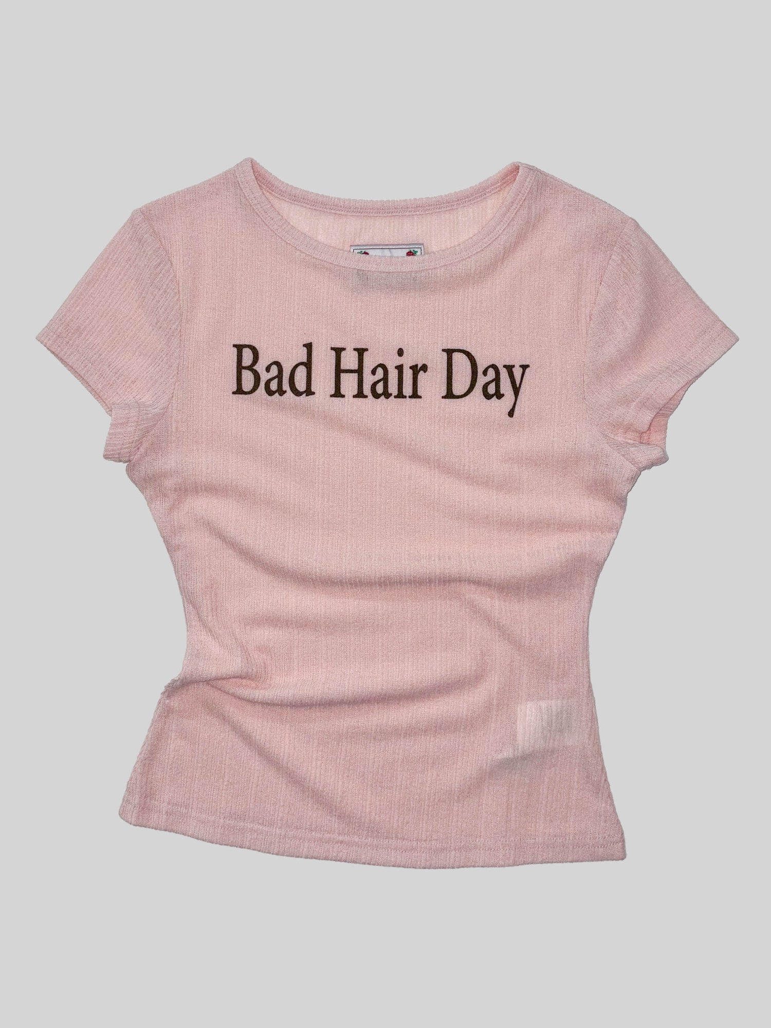 Bad Hair Day Baby Tee Peach