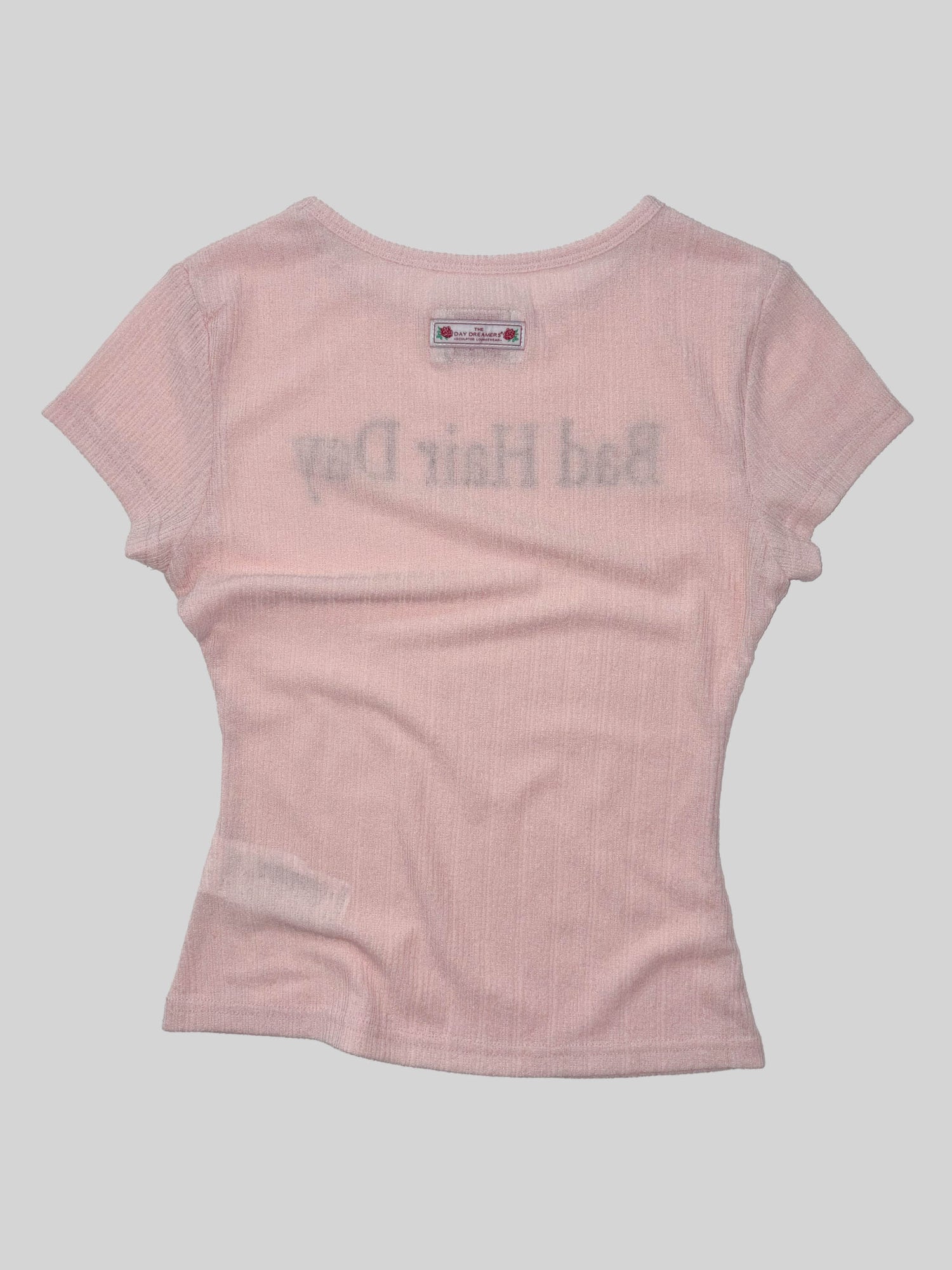 Bad Hair Day Baby Tee Peach