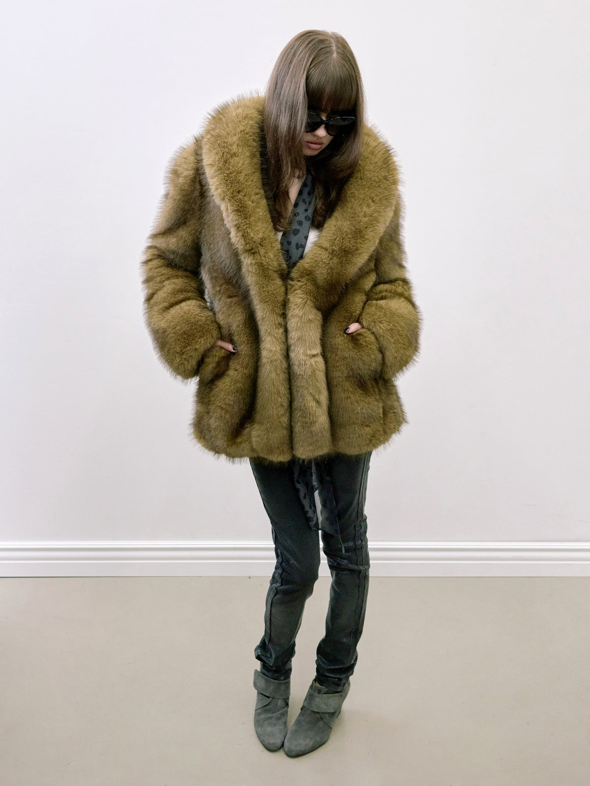 Phantom Faux Fur Coat Caramel