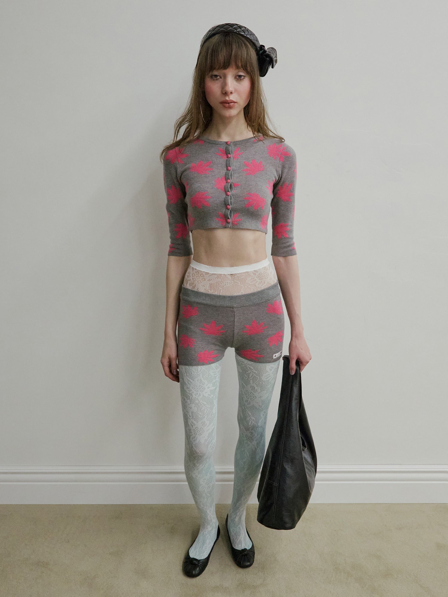 New Emo Crop Cardigan Pink