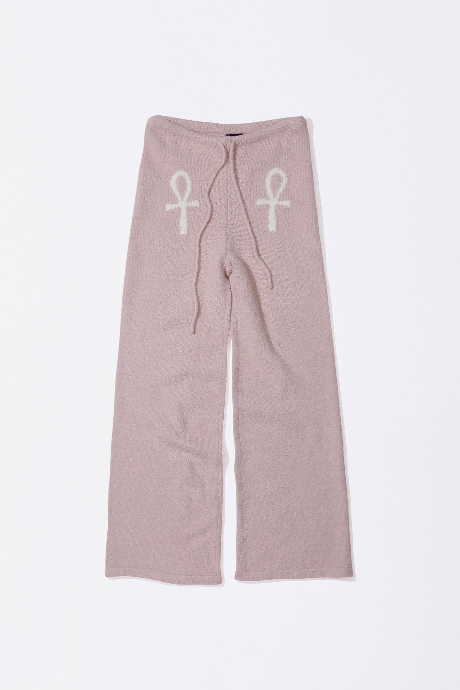 Ankh Boucle Knit Pants Pink