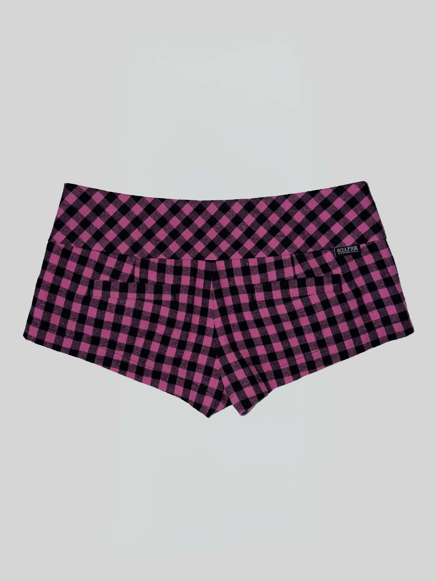 New Emo Gingham Micro Shorts Pink