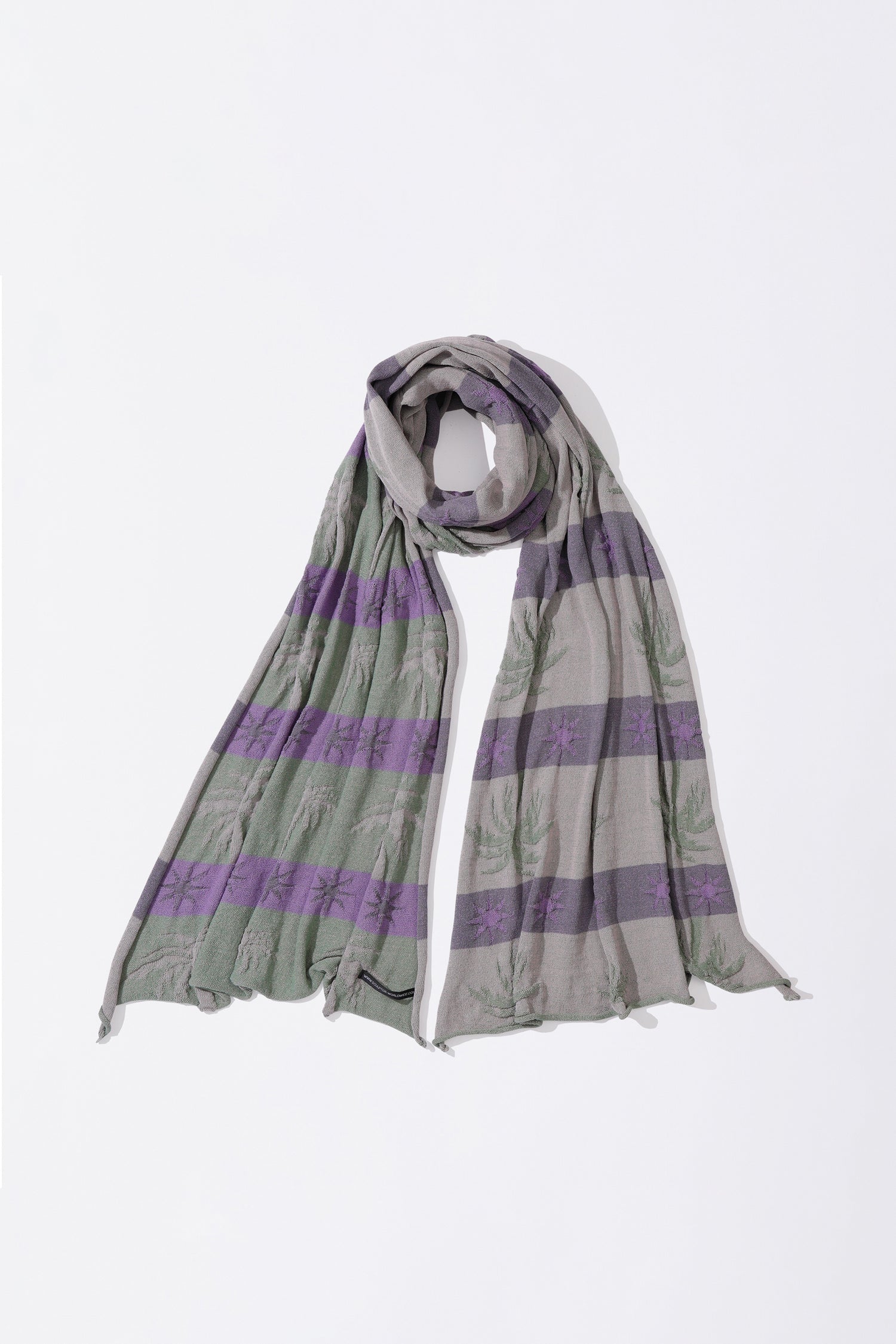 Striped Jacquard Scarf Pink/Gray