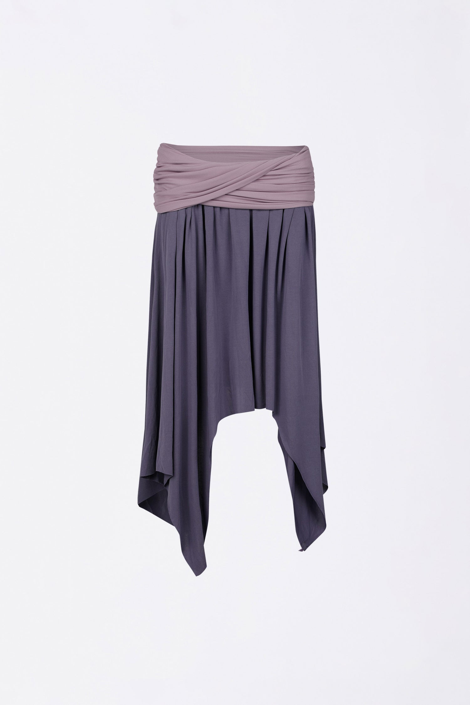 Draping Unbalance Skirt Purple