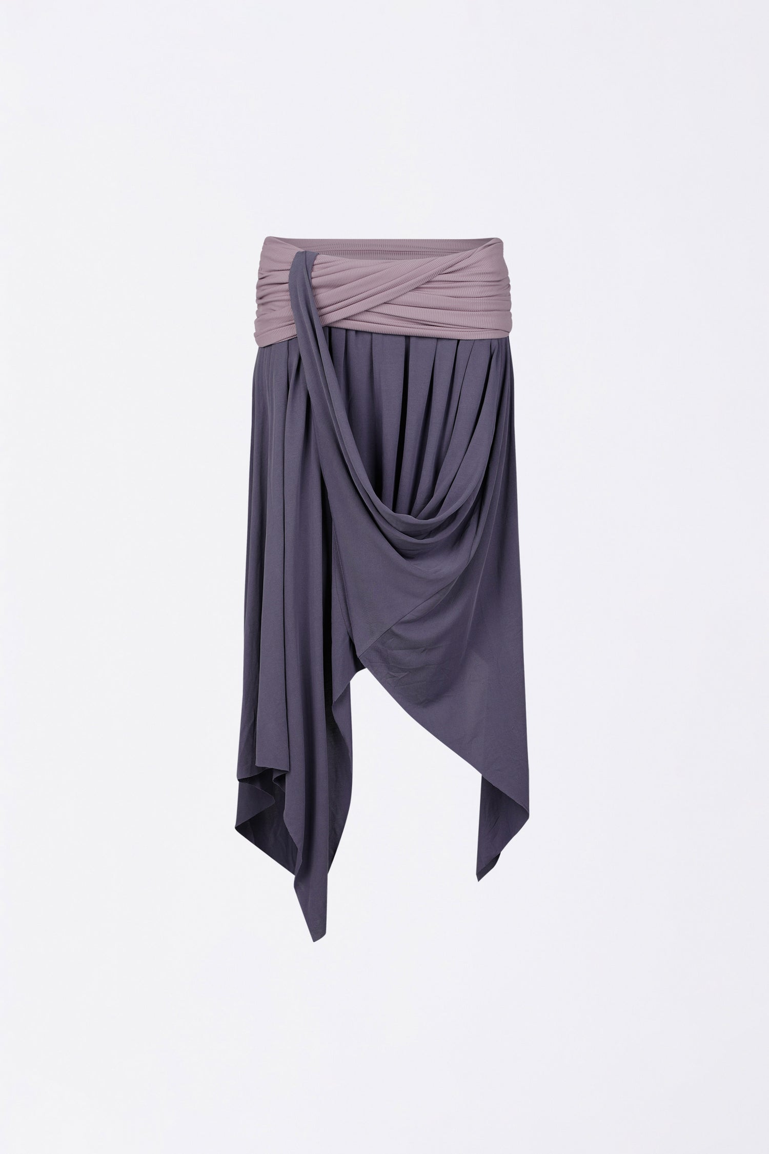 Draping Unbalance Skirt Purple