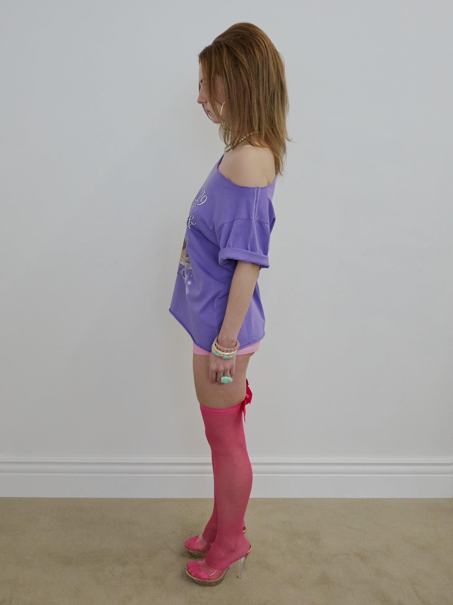 Healing Off-Shoulder Tee Purple