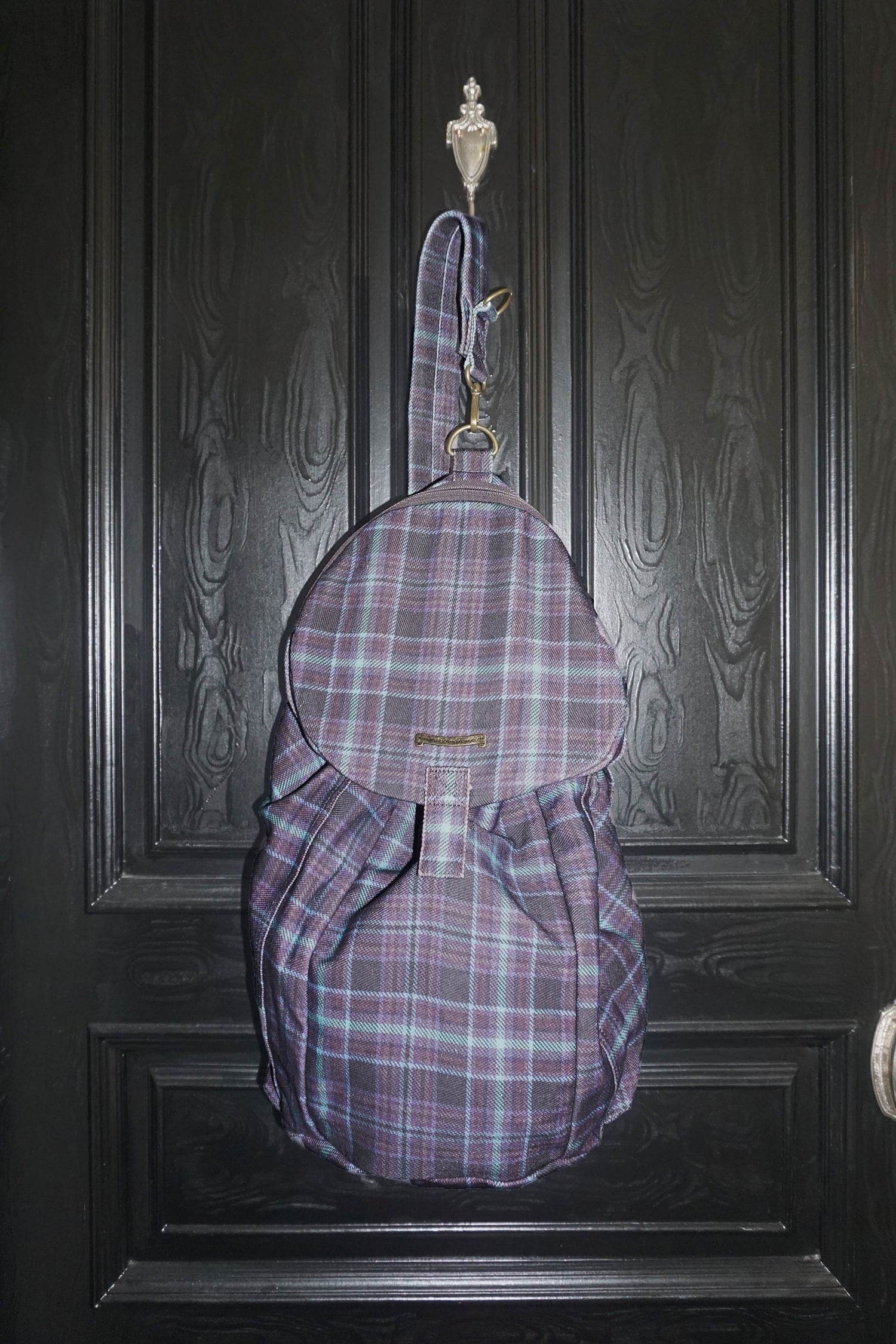 Three-Way Twill Bag Purple Check
