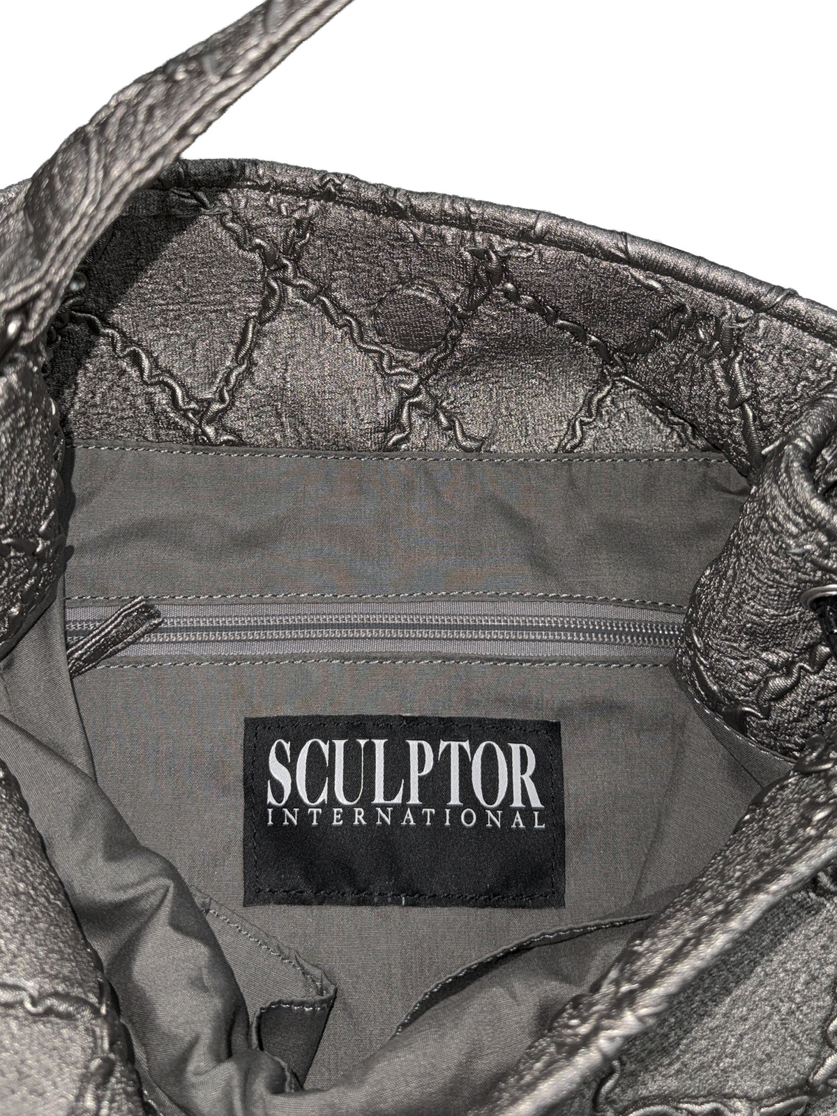 Quilted Slouch Bag Gun Metal