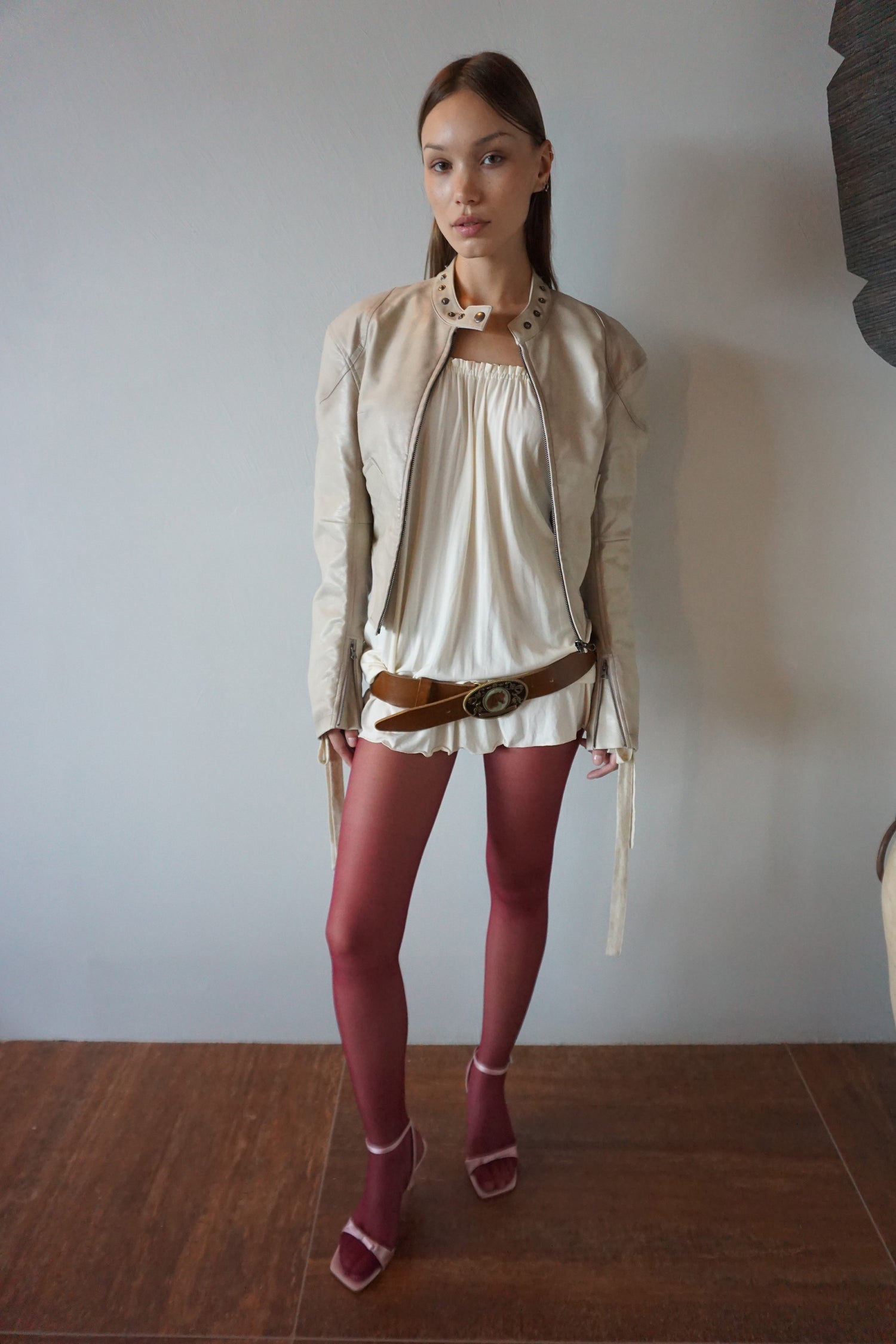 Soft Shirring Layered Tee Raw