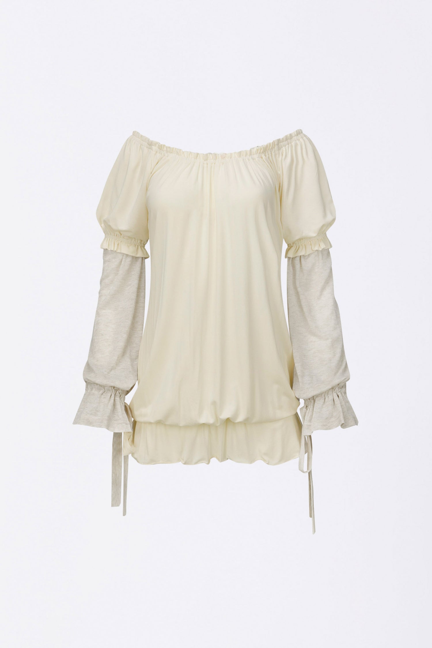 Soft Shirring Layered Tee Raw