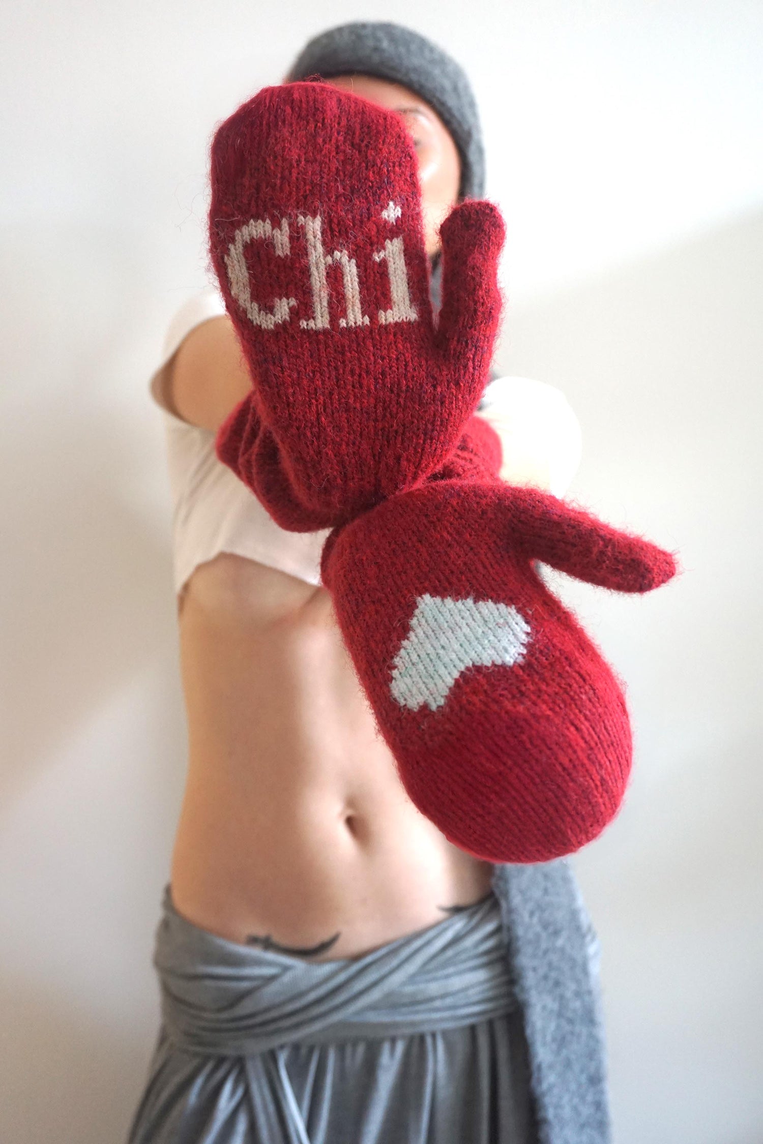 Wool Warmer Gloves Red