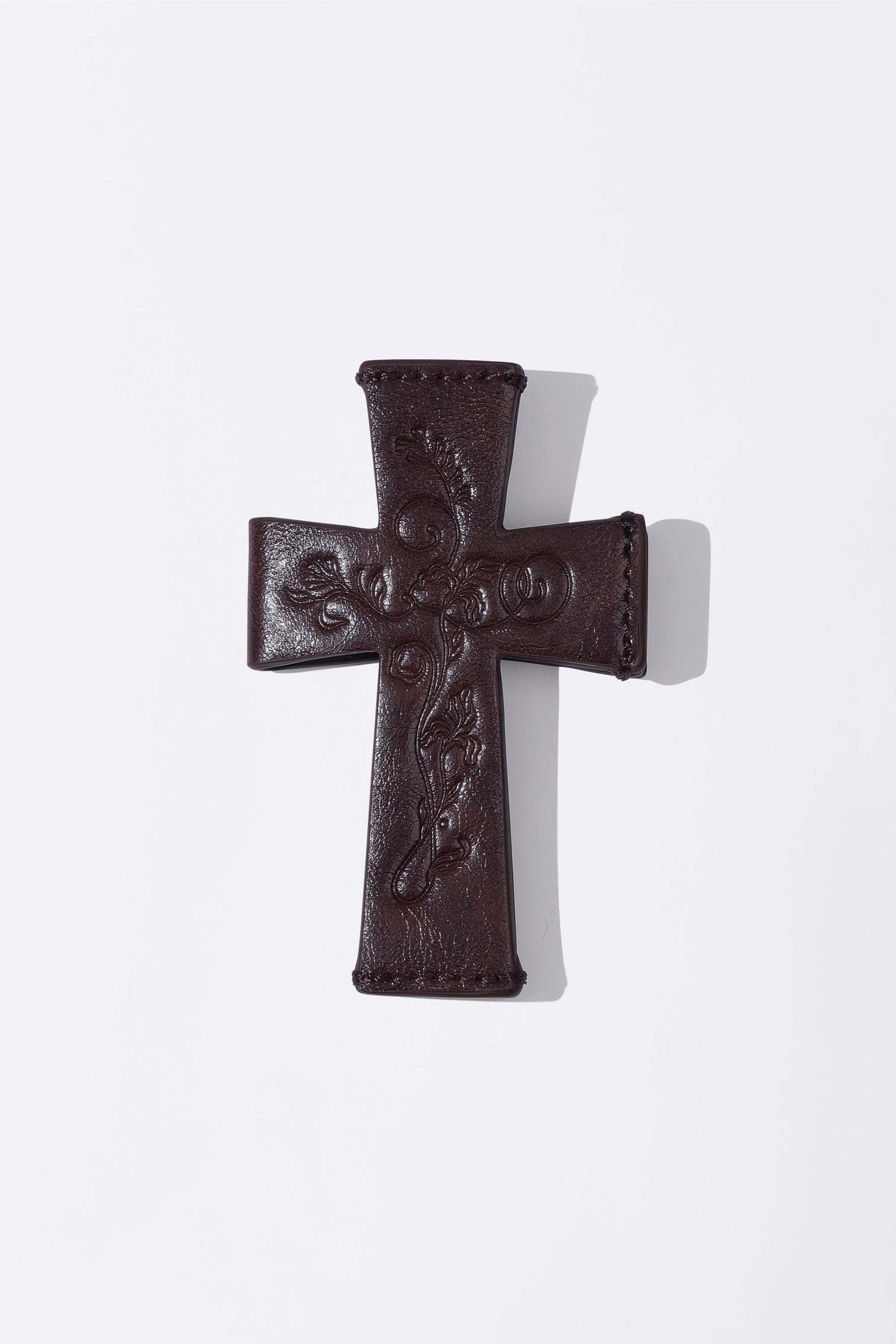 Cross Strap Layered Wallet Red Brown