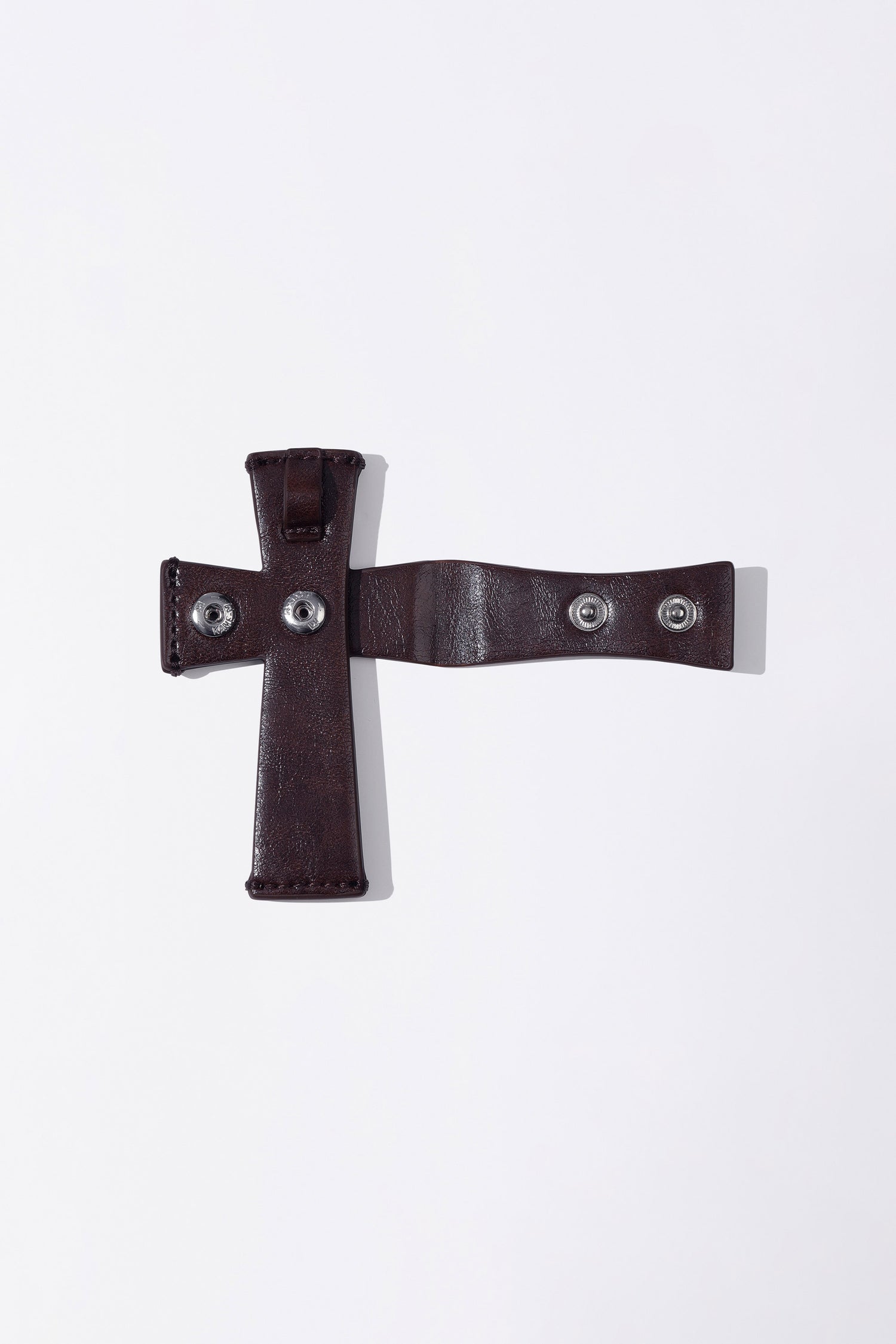 Cross Strap Layered Wallet Red Brown